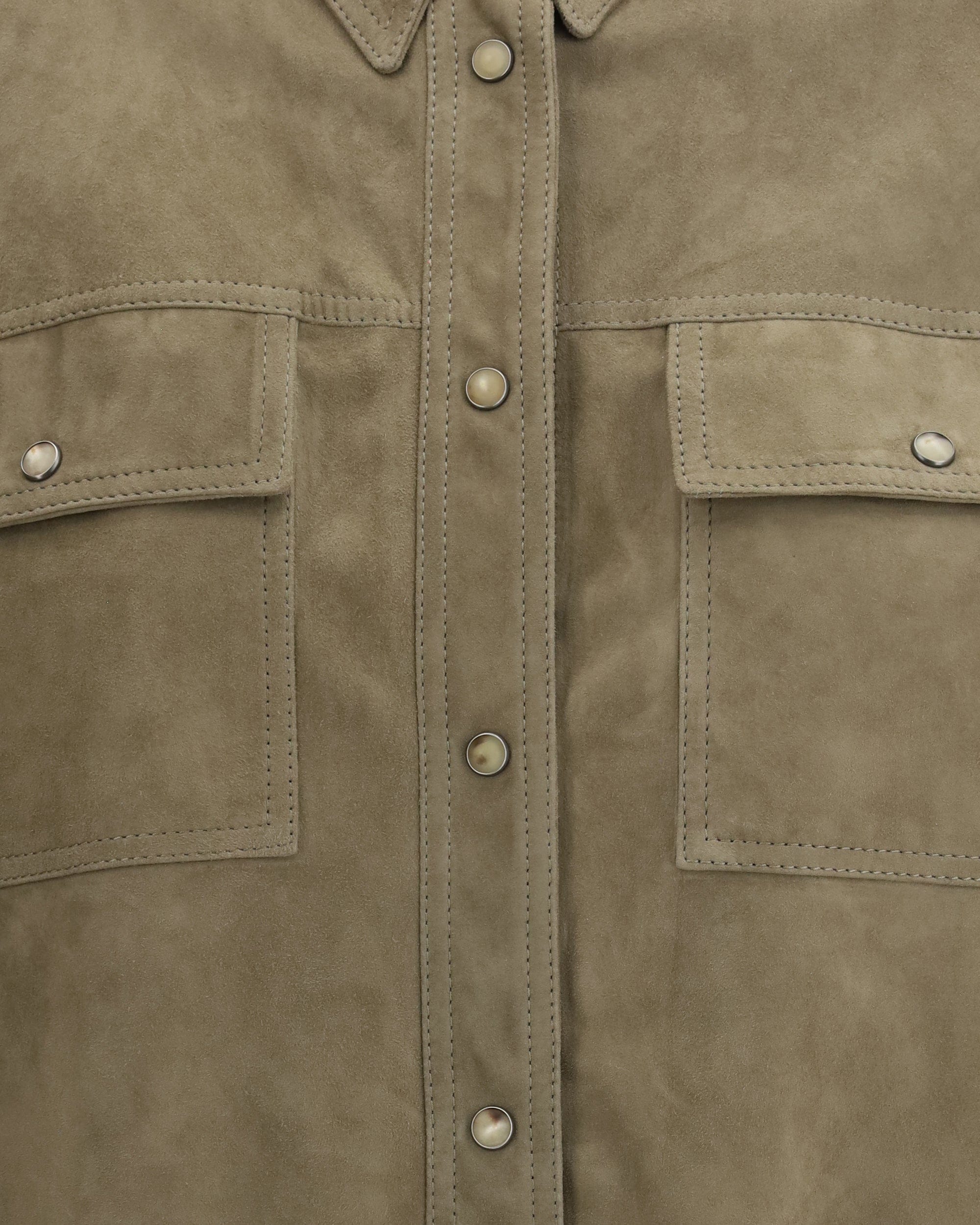Brunello Cucinelli Leather Shirt With Chest Pockets