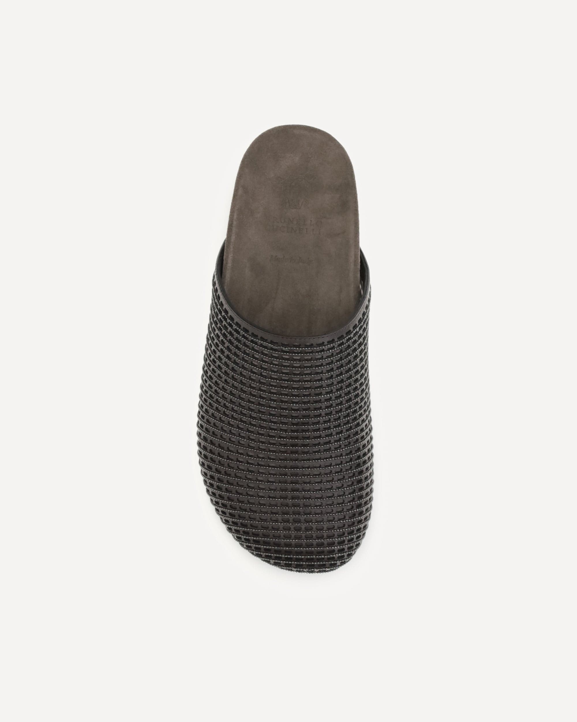 Brunello Cucinelli Brunello Cucinelli Leather Slides With Mesh Detail