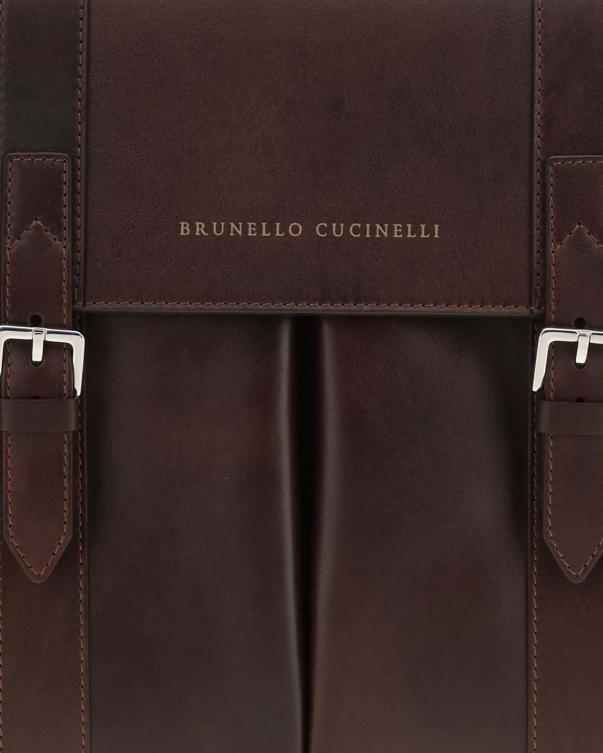 Brunello Cucinelli Leather Travel Bag With Buckles