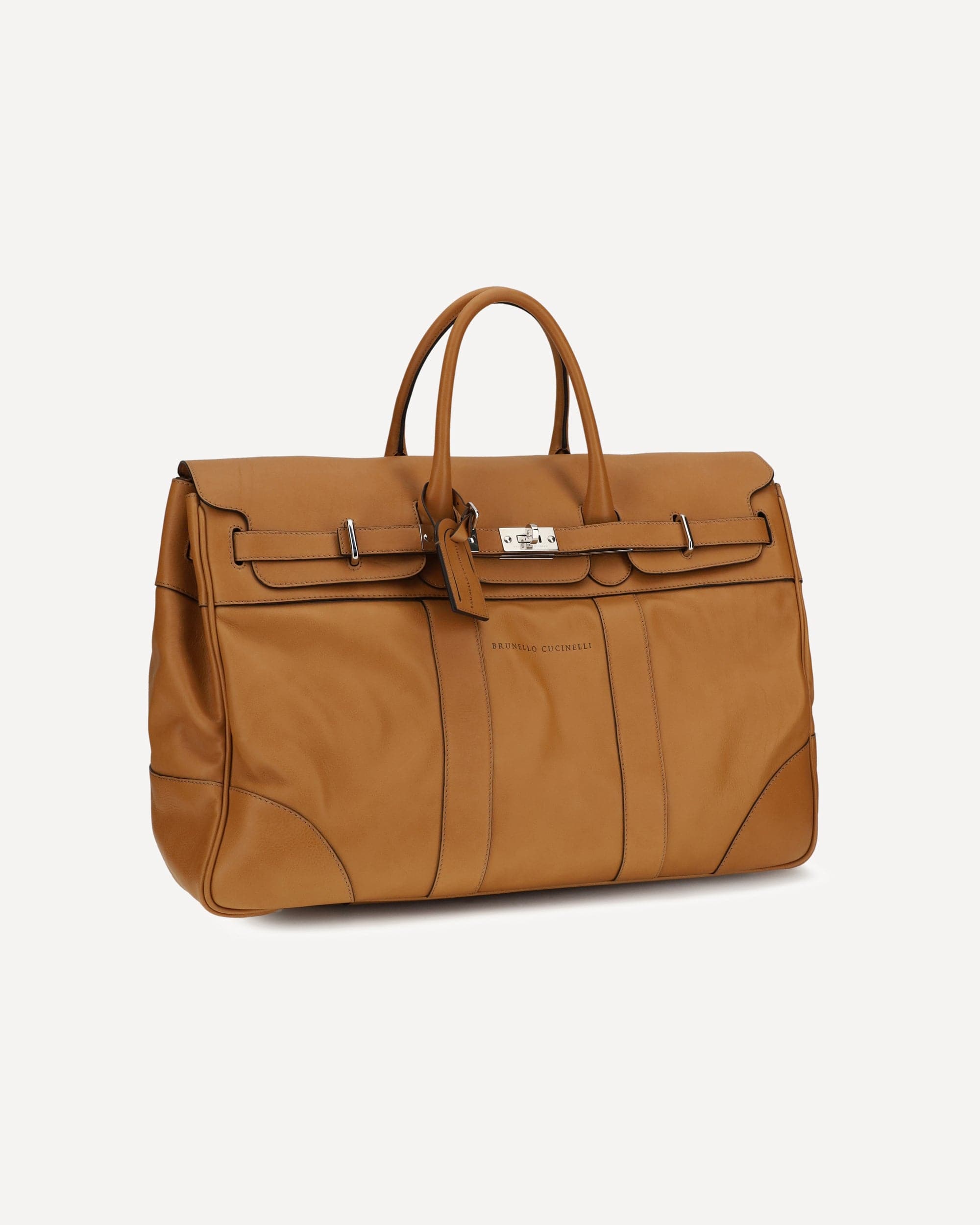 Brunello Cucinelli Leather Travel Bag With Engraved Logo - alternate view