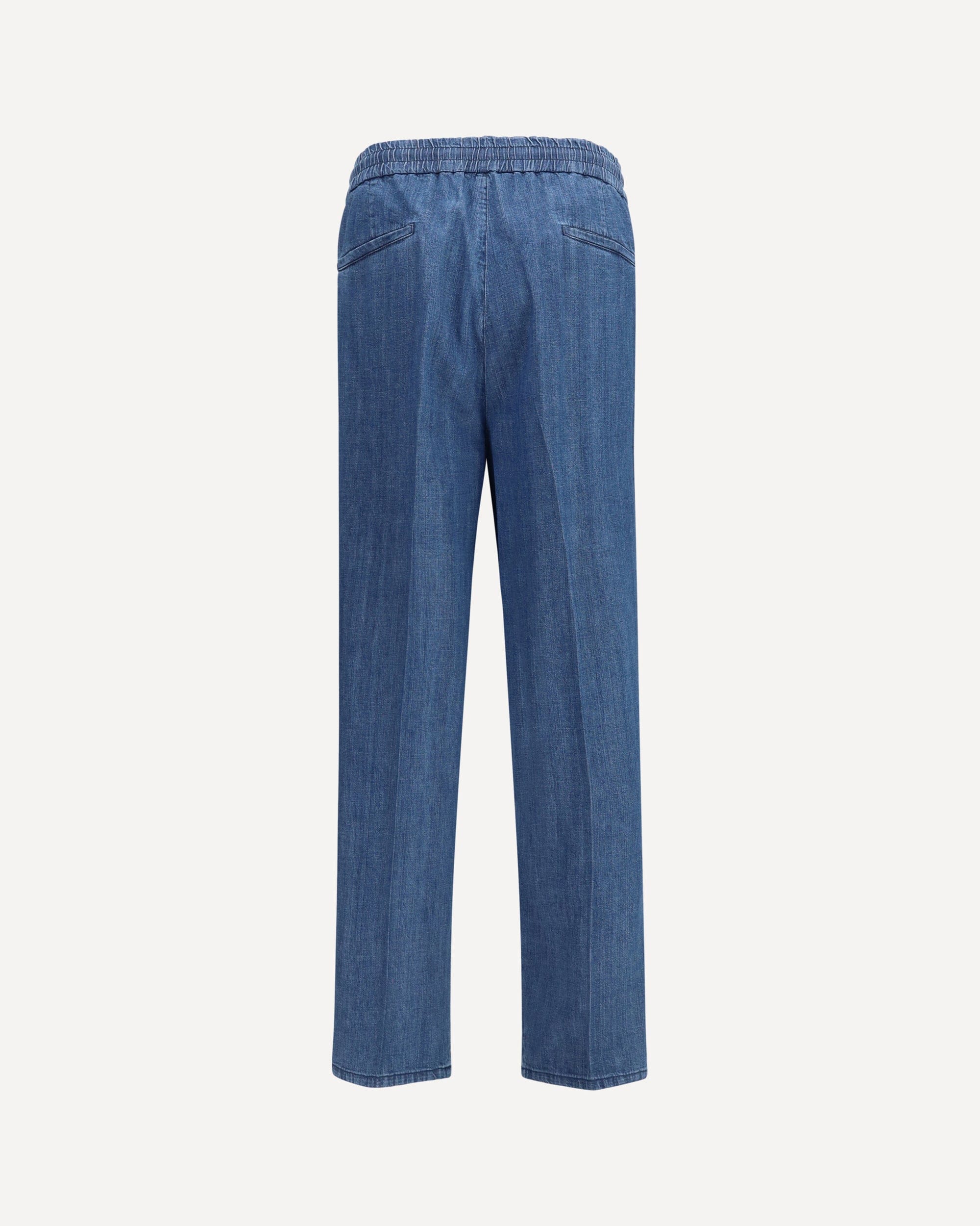 Lightweight Denim Pants With Double Pleats - alternate view