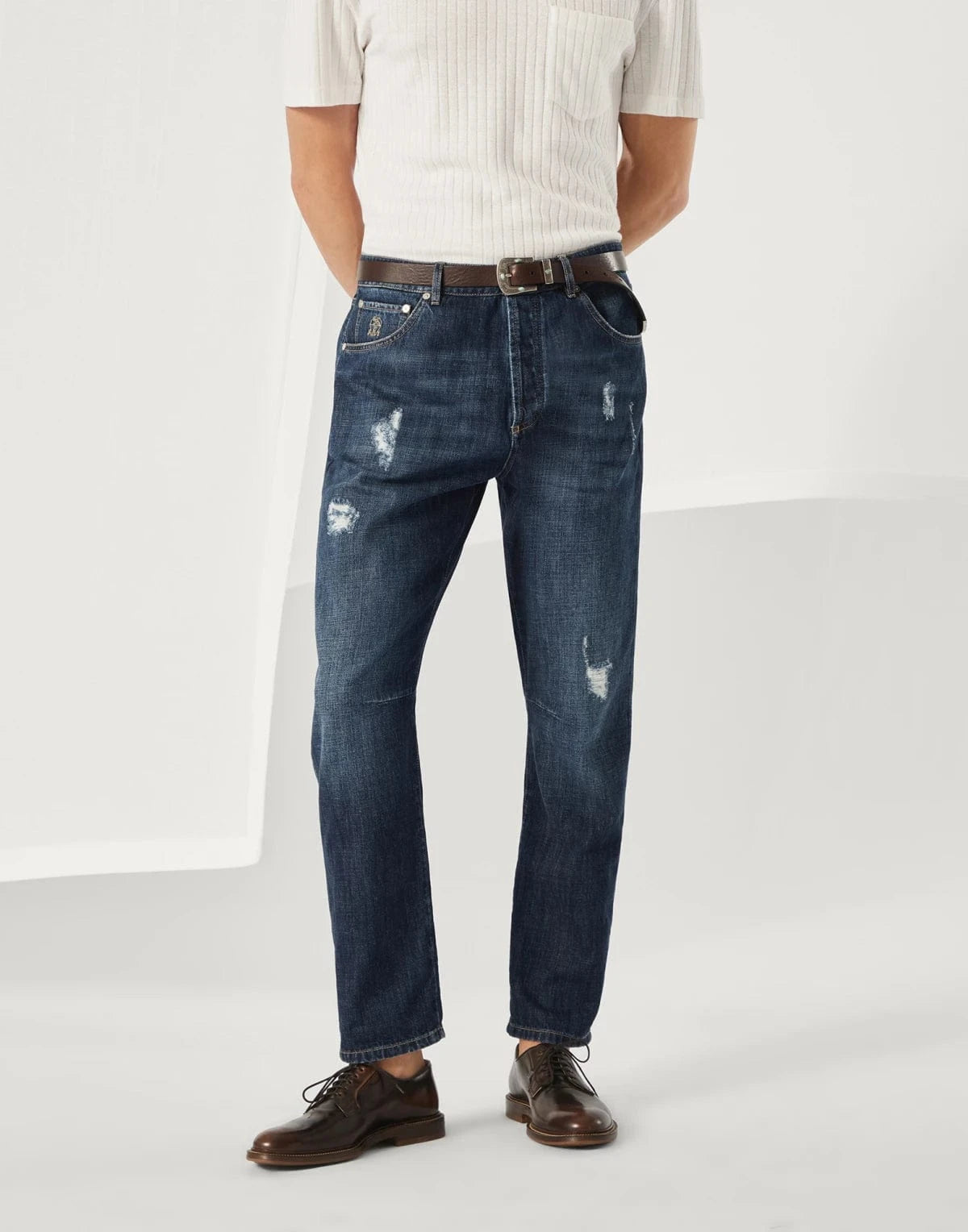 Brunello Cucinelli Lightweight Distressed Leisure Jeans