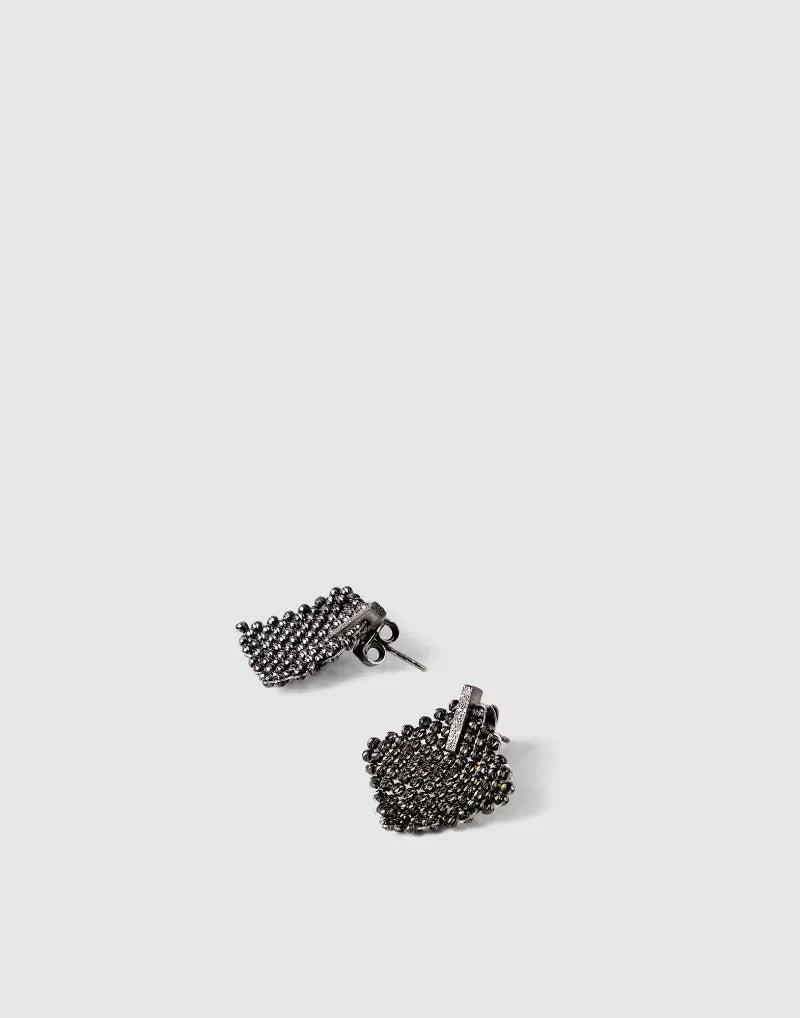 Brunello Cucinelli Lignite Grey Sterling Silver Earrings