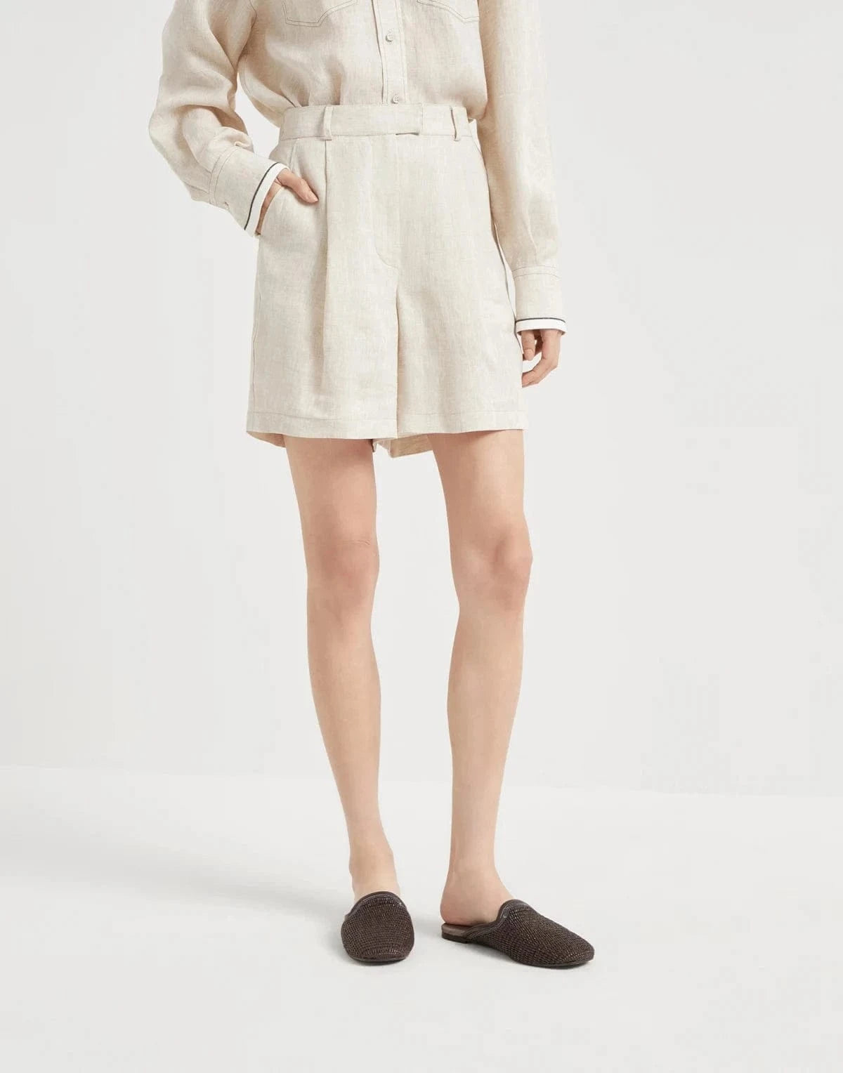 Brunello Cucinelli Linen Baggy Shorts