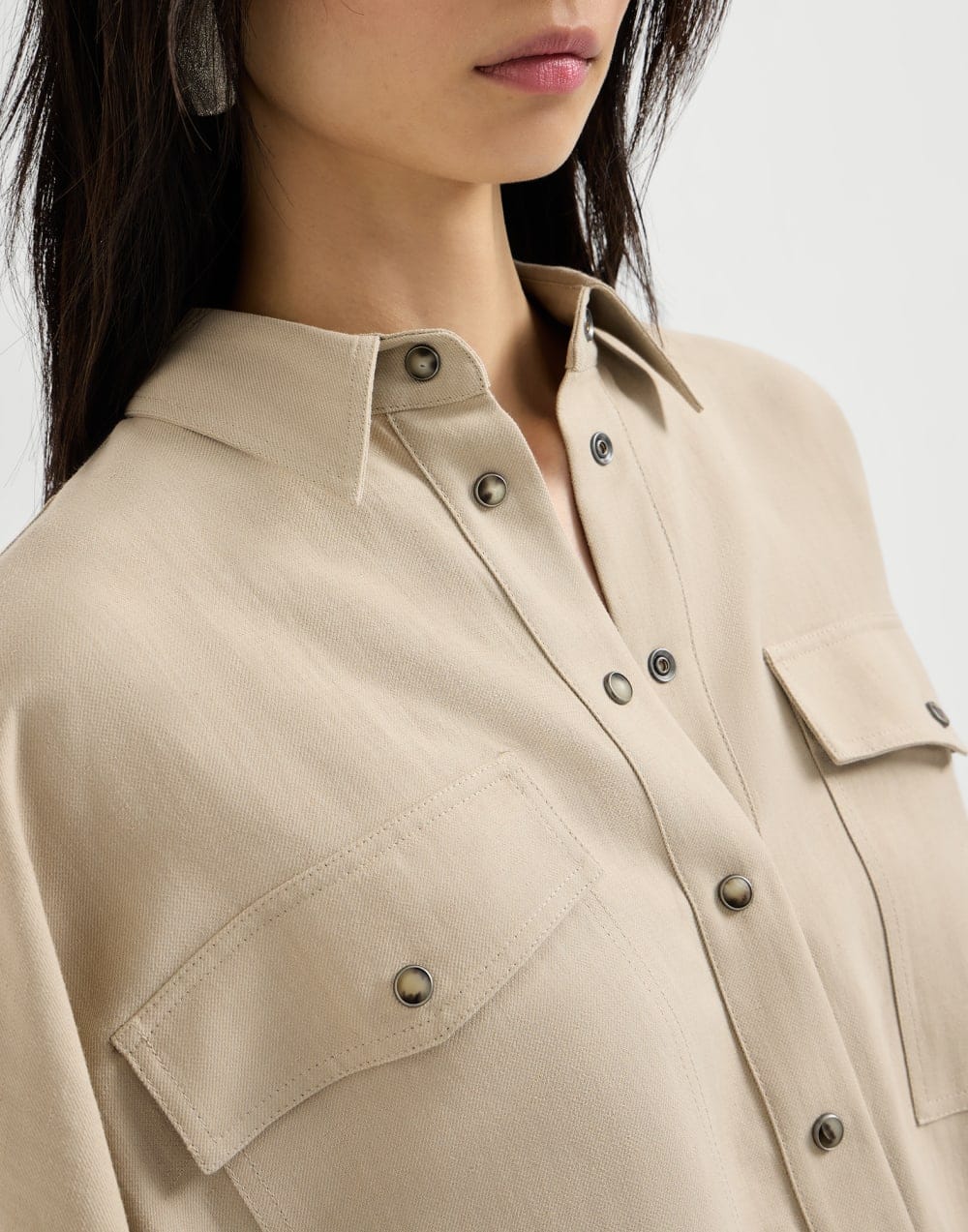 Brunello Cucinelli Linen-Blend Fluid Twill Shirt