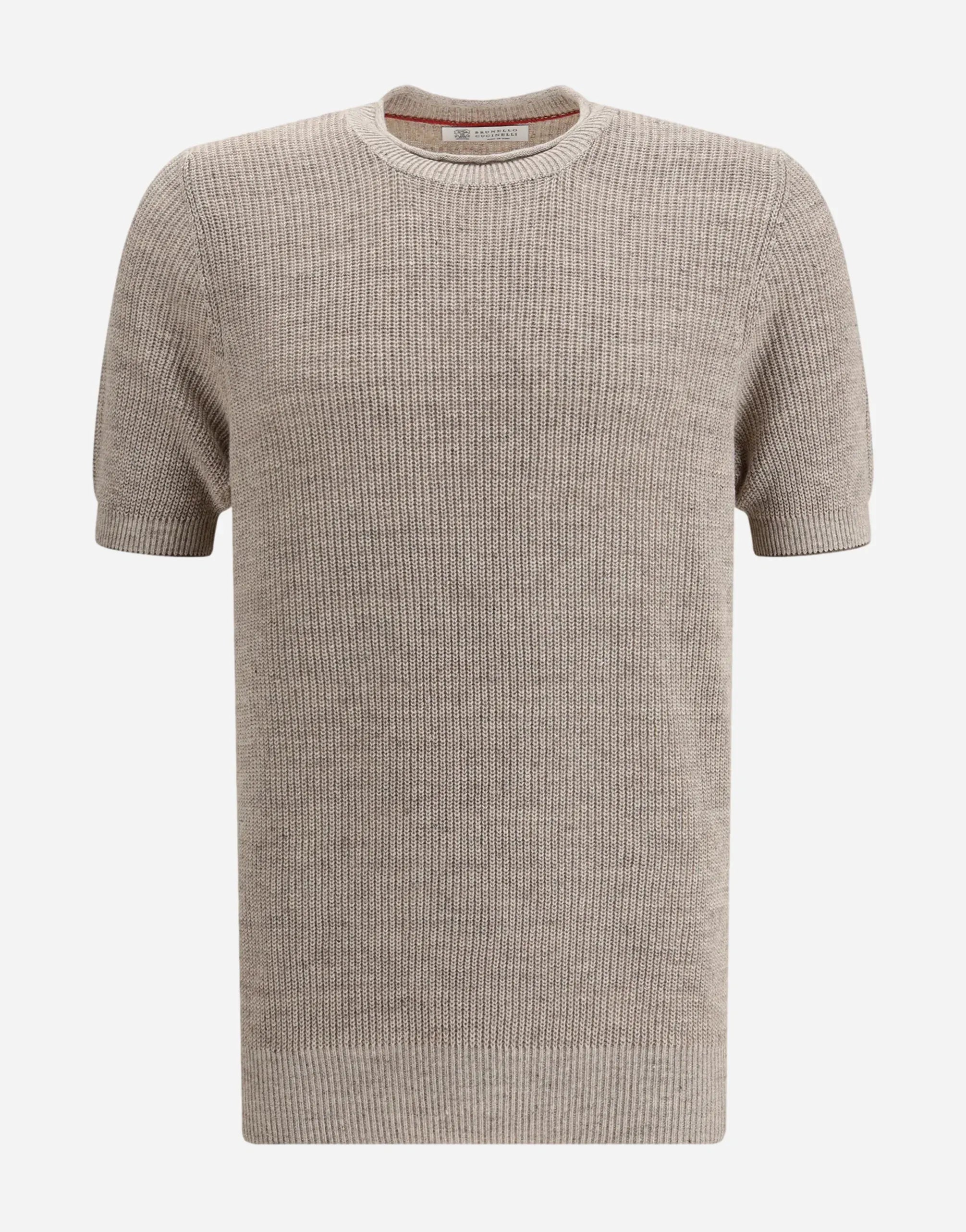 Brunello Cucinelli Linen-Cotton Blend Ribbed T-Shirt