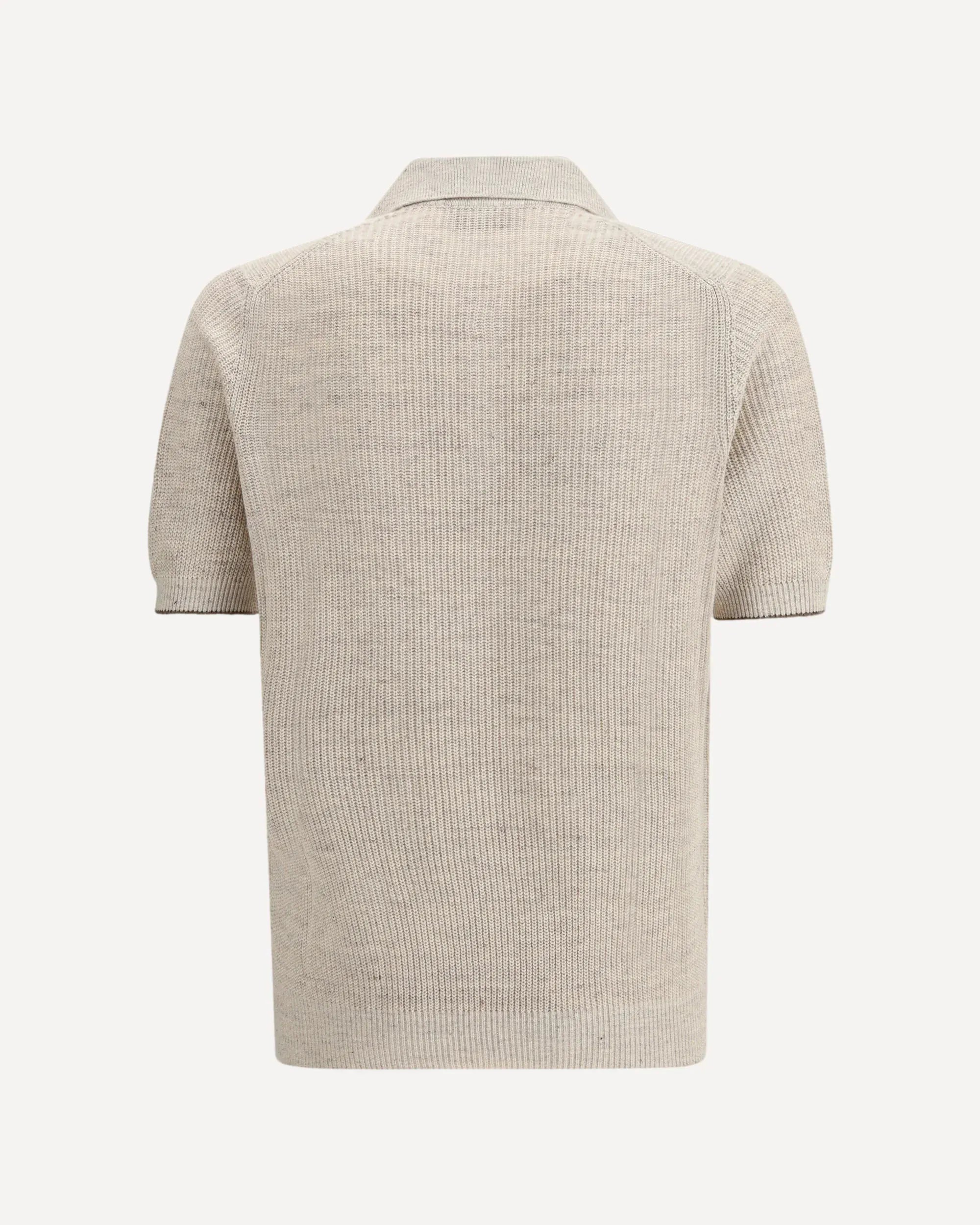 Brunello Cucinelli Linen-Cotton Ribbed Polo Sweater - alternate view