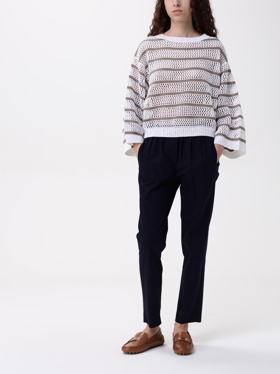 Brunello Cucinelli Linen Dazzling Striped Sweater