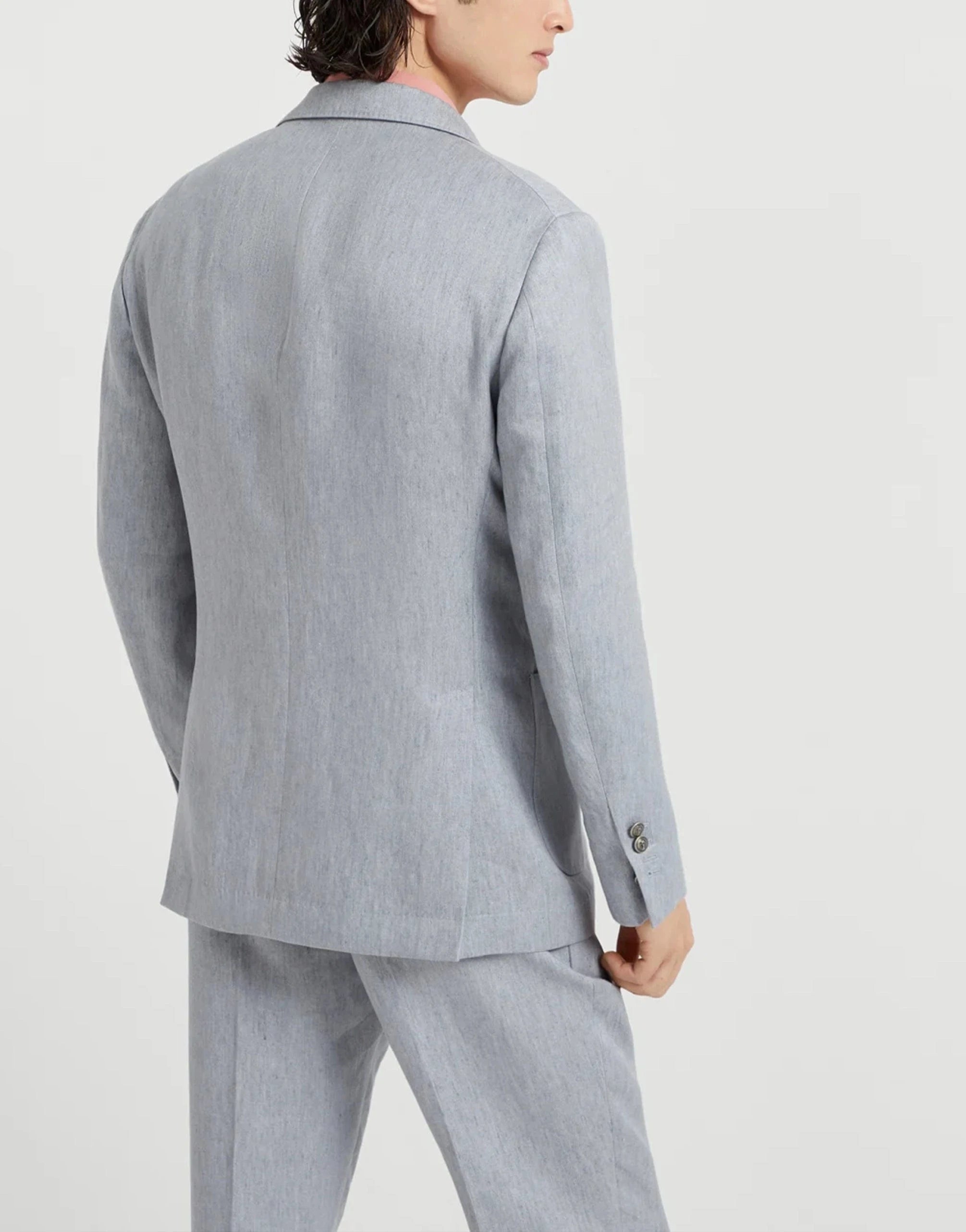 Brunello Cucinelli Linen Denim Double-Breasted Suit
