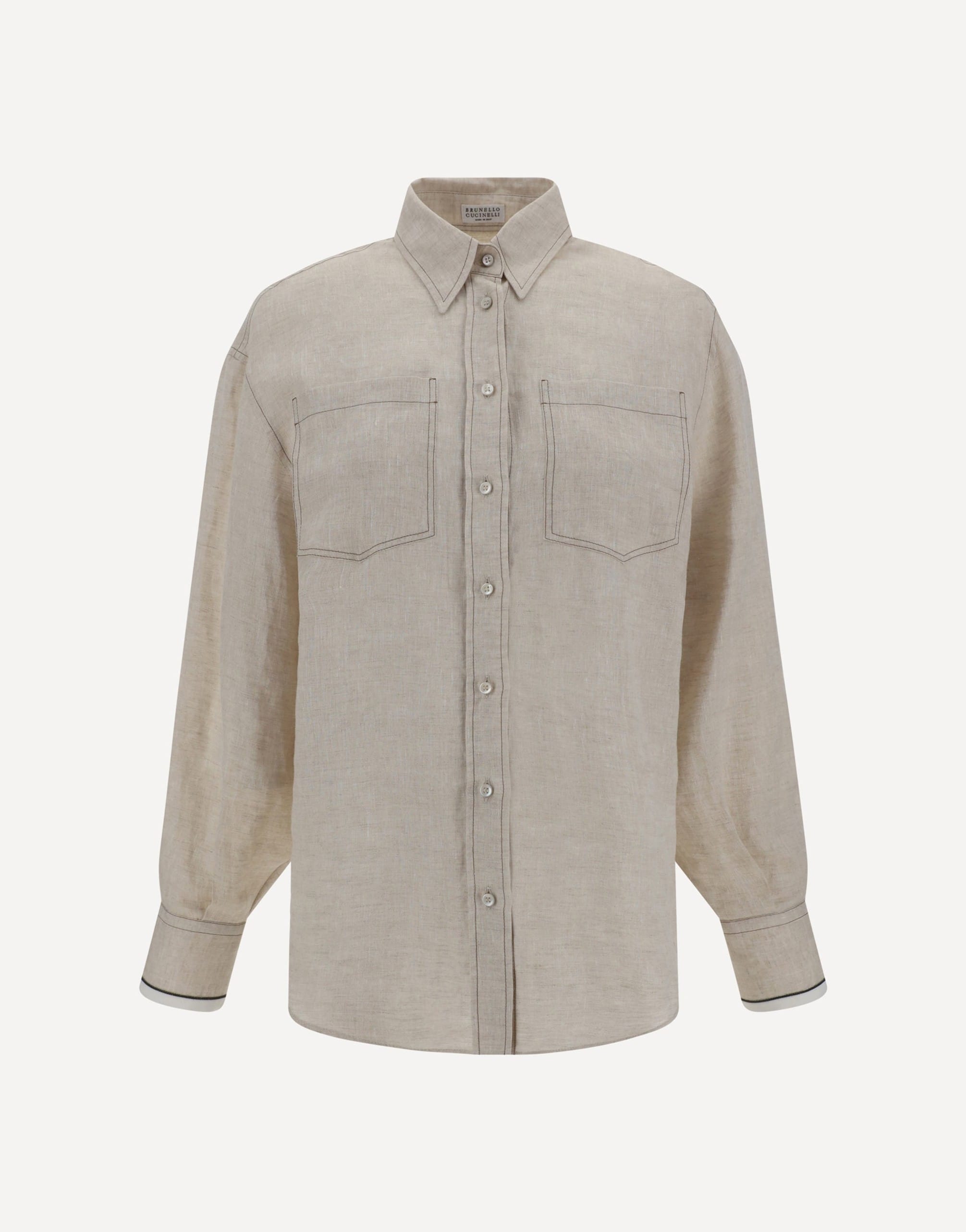 Brunello Cucinelli Brunello Cucinelli Linen Shirt With Patch Pockets