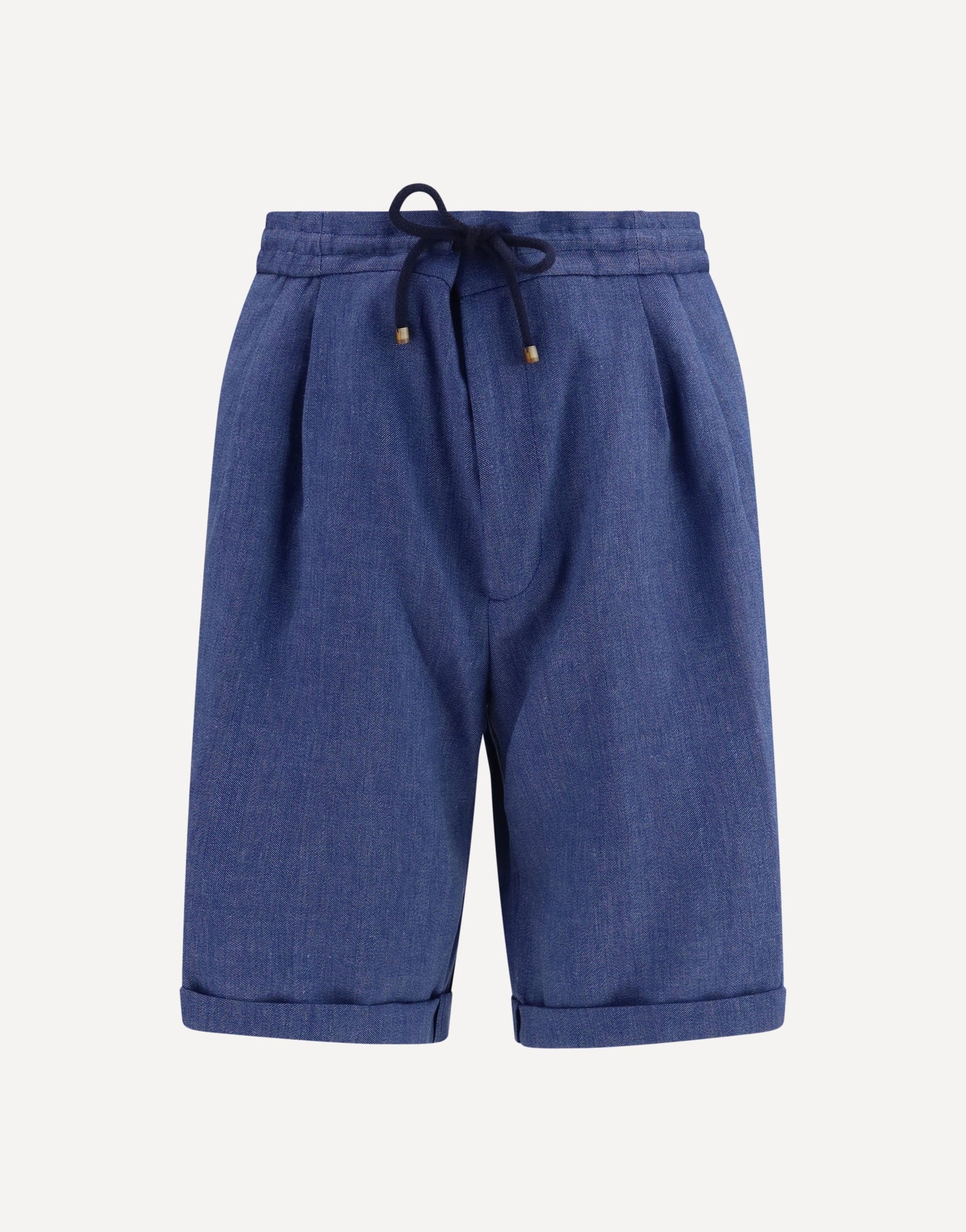Brunello Cucinelli Brunello Cucinelli Linen Virgin Wool Chevron Bermuda Shorts