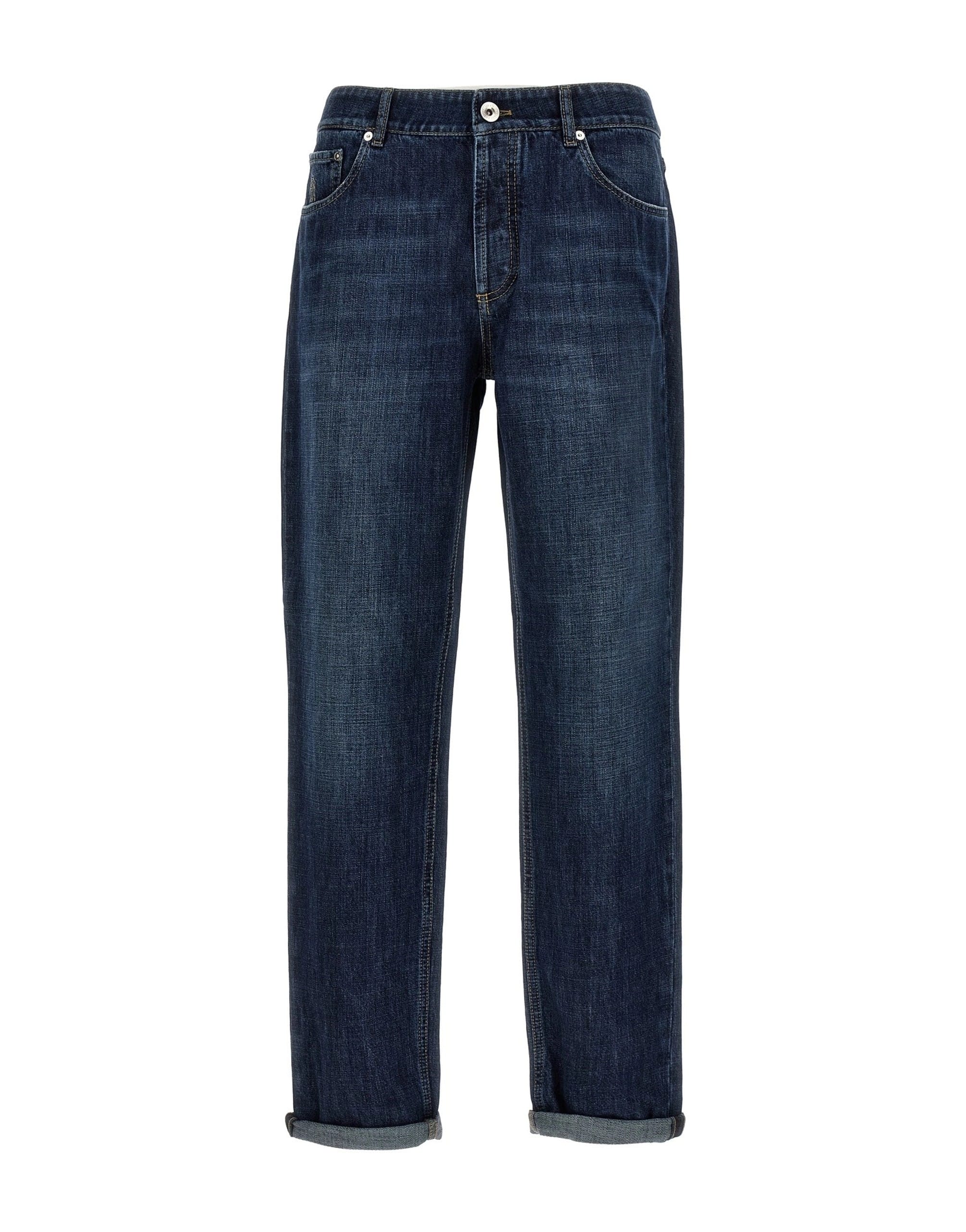 Brunello Cucinelli Logo Embroidery Jeans