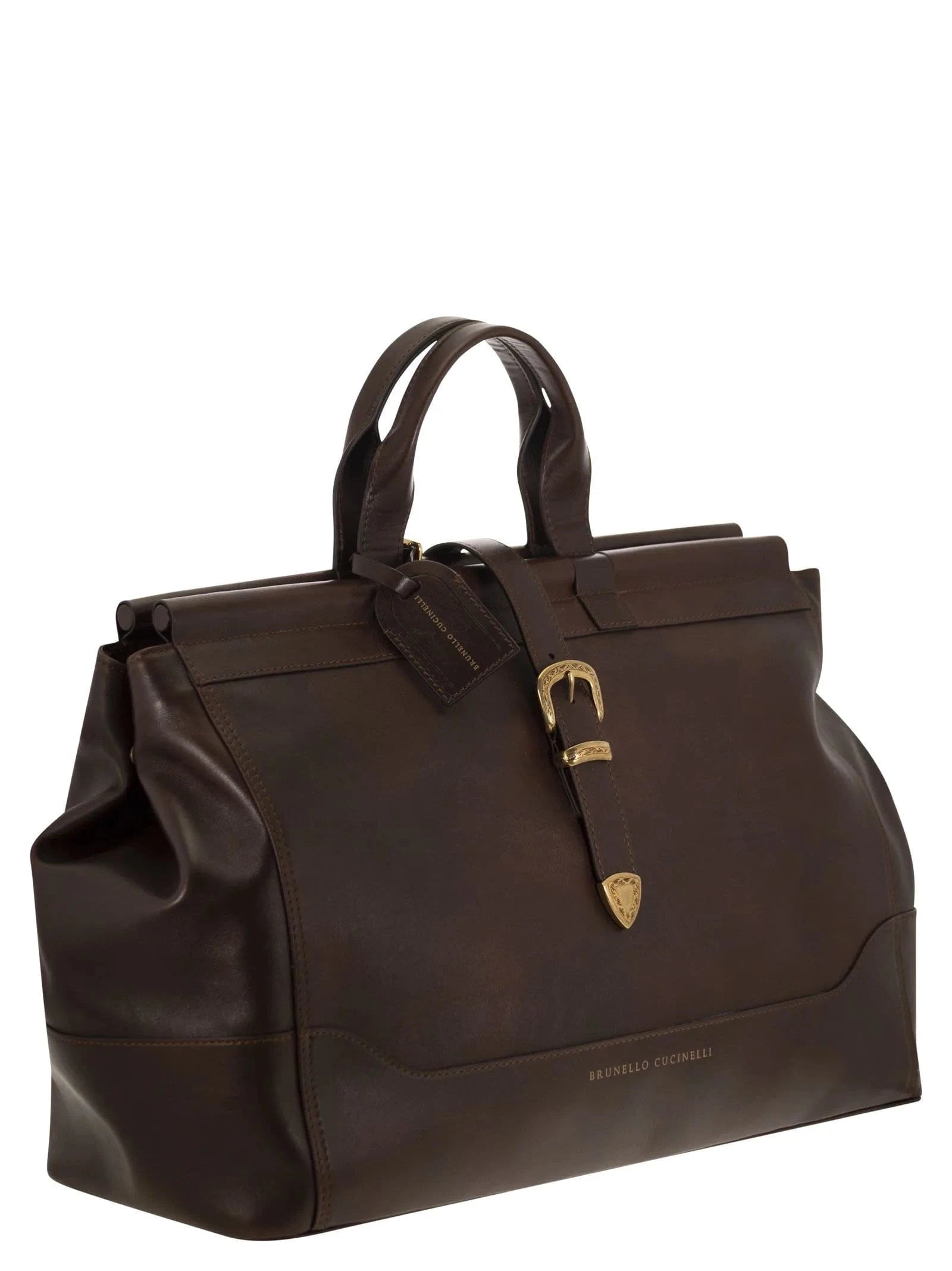 Brunello Cucinelli Logo-Stamp Top Handle Holdall