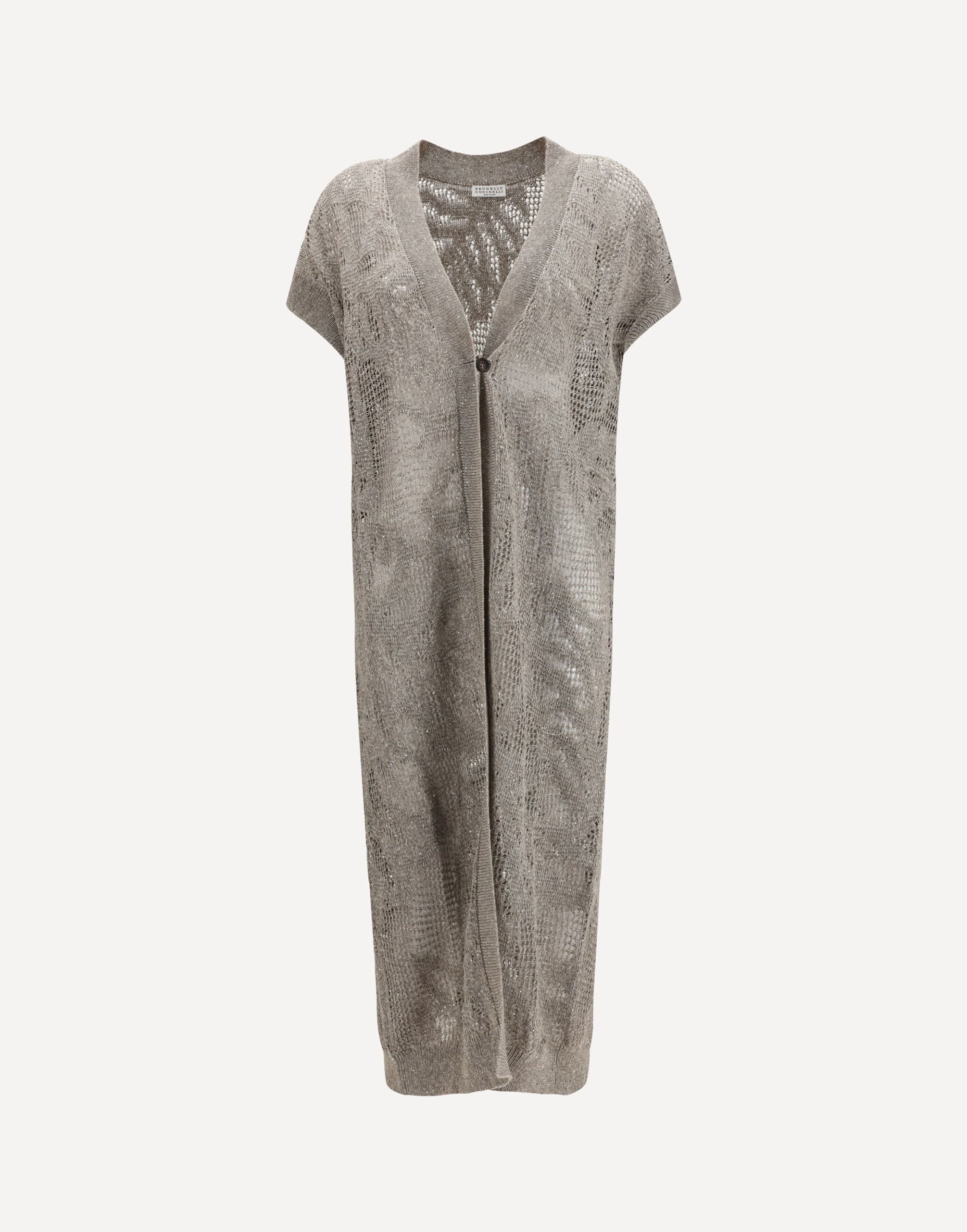 Brunello Cucinelli Long Linen-Cotton Blend Cardigan