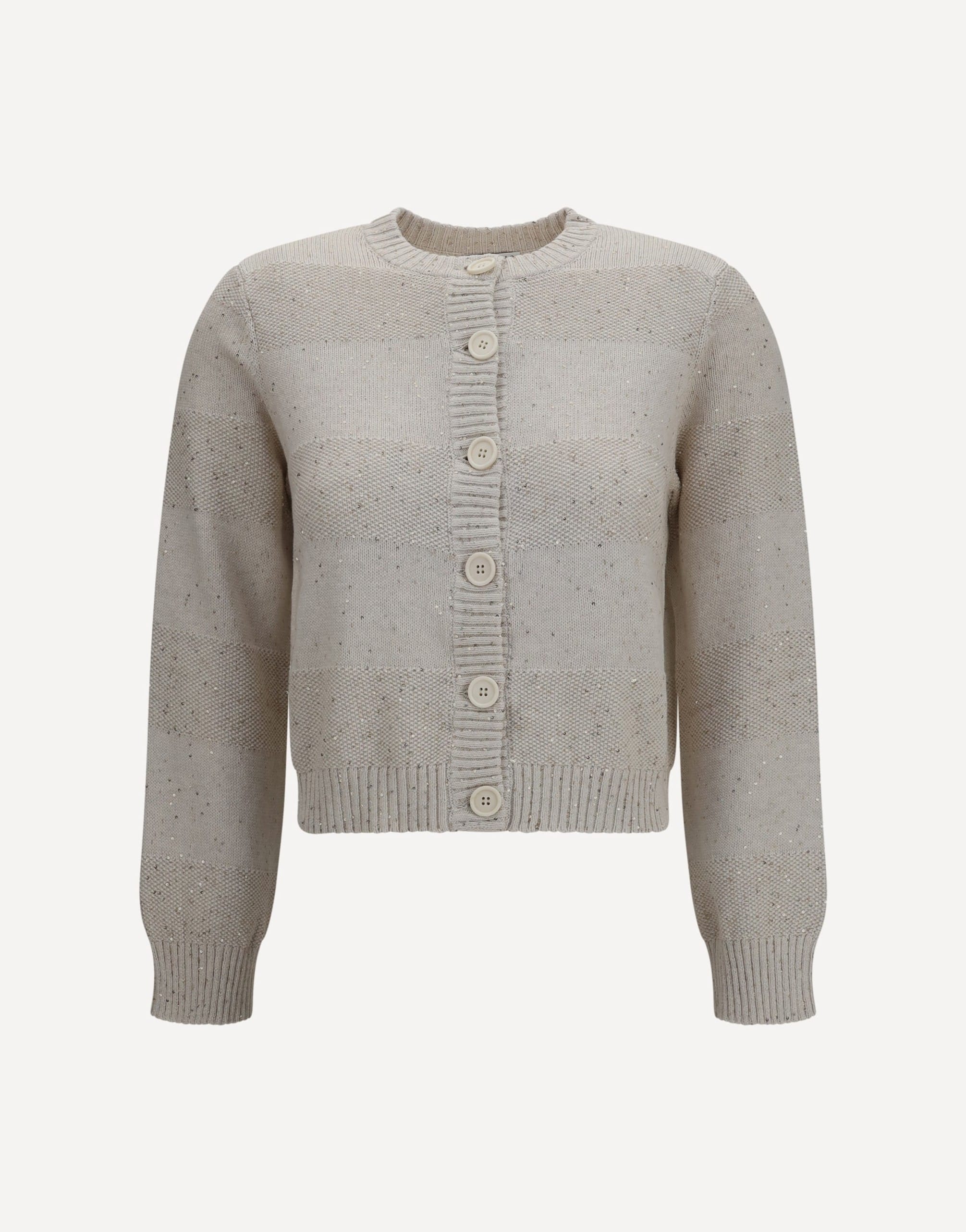 Brunello Cucinelli Brunello Cucinelli Long-Sleeve Crewneck Cotton Sweater With Sequin Accents