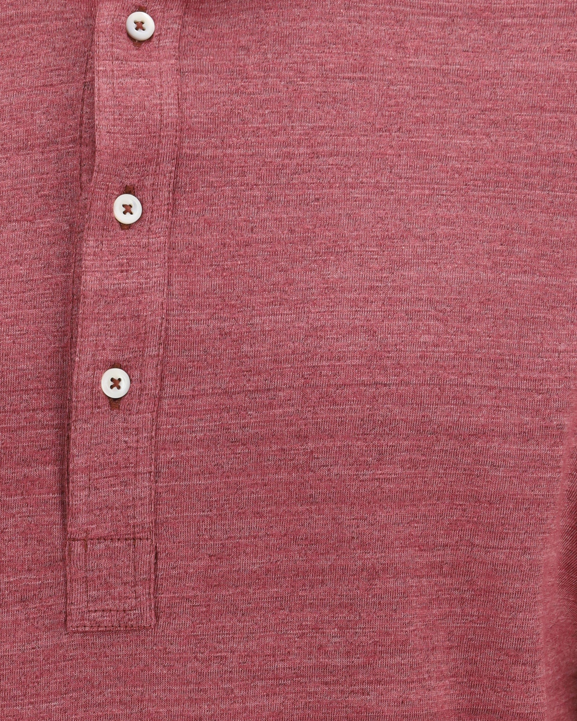 Brunello Cucinelli Long-Sleeve Mélange Linen Cotton Polo