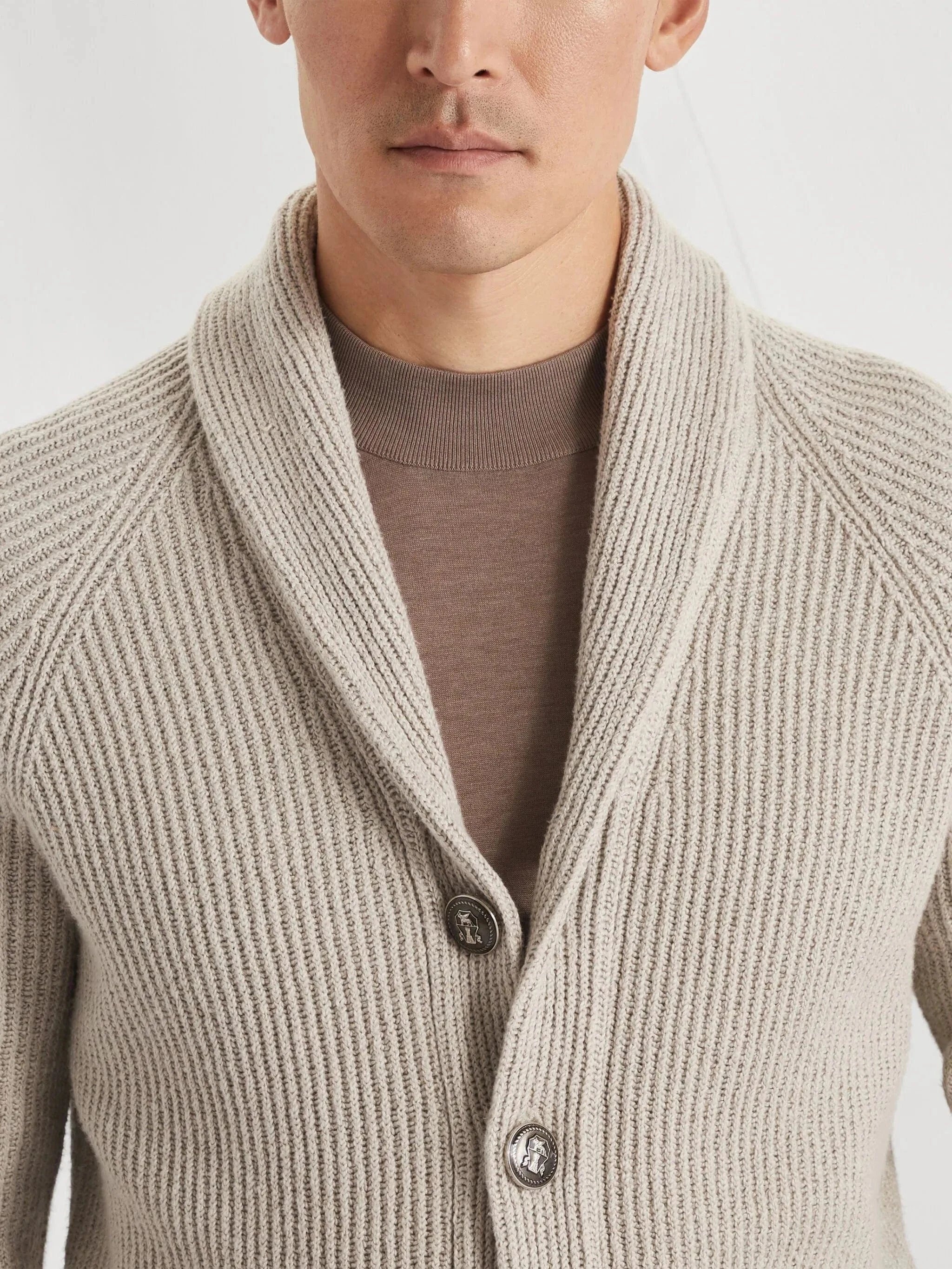Brunello Cucinelli Malfilé Ribbed-Knit Cardigan