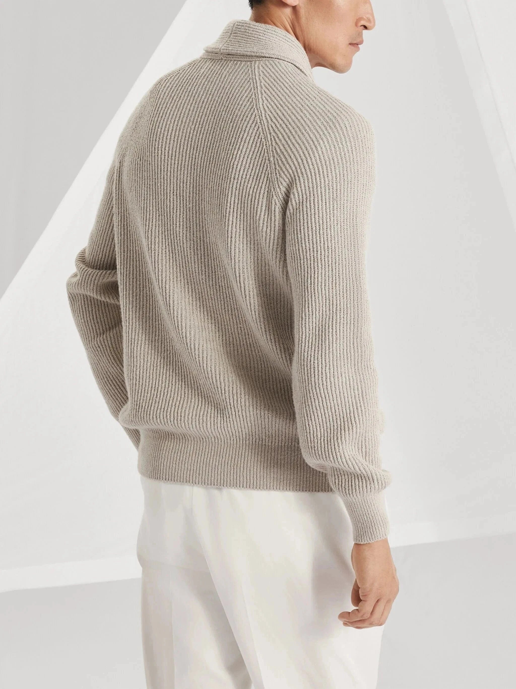 Brunello Cucinelli Malfilé Ribbed-Knit Cardigan