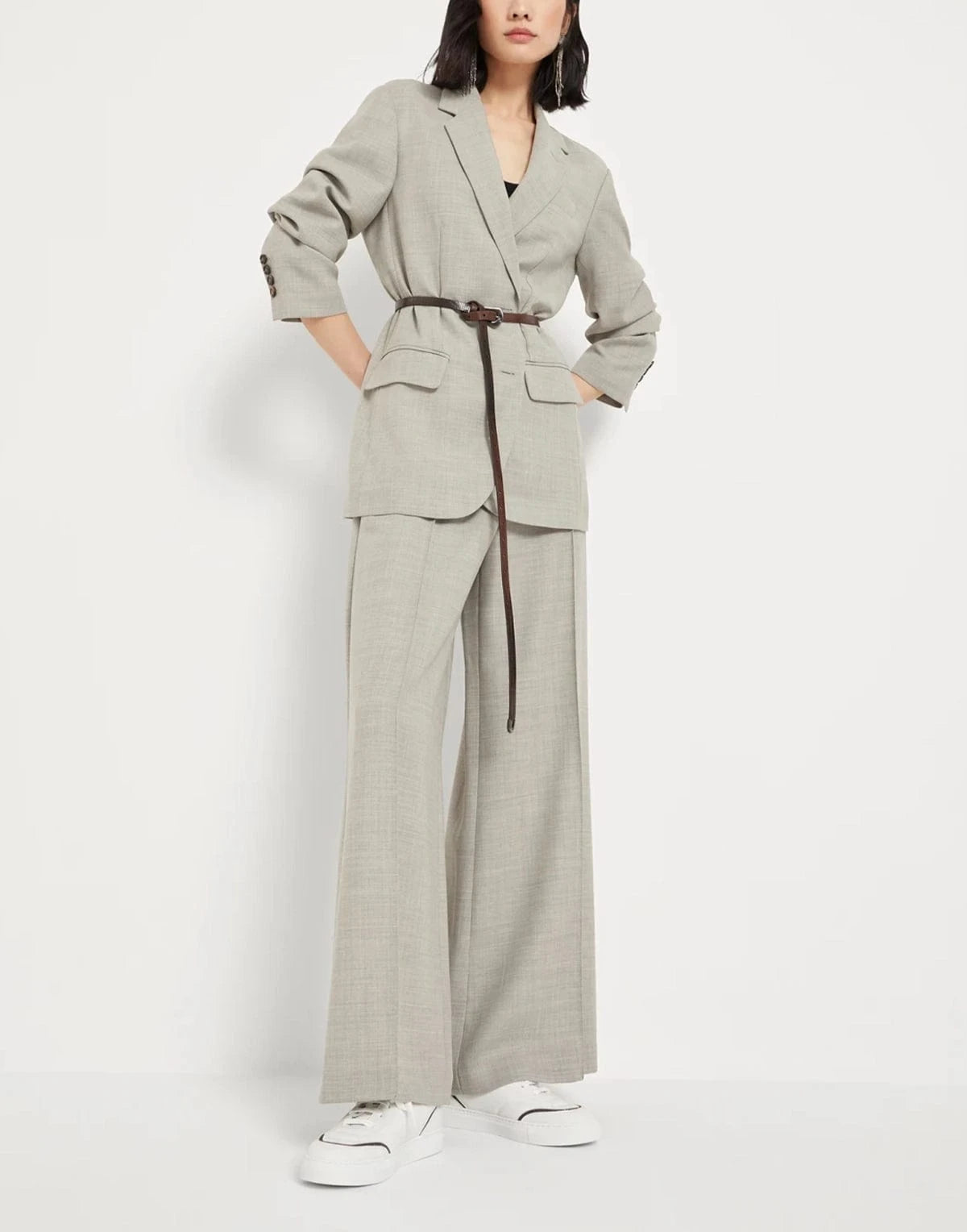 Brunello Cucinelli Matte Leather Monili Sneakers