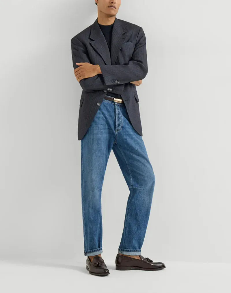 Brunello Cucinelli Medium Denim Lightweight Jeans