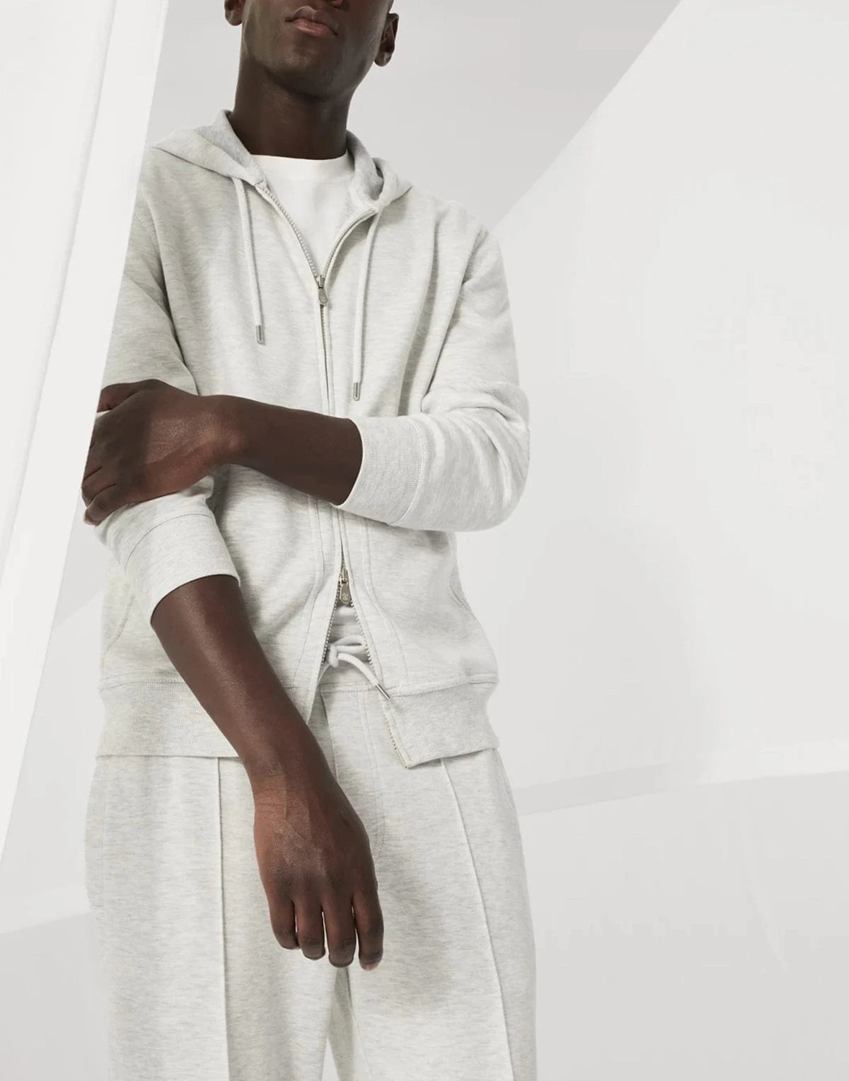 Brunello Cucinelli Mélange-Effect Zipped Hoodie