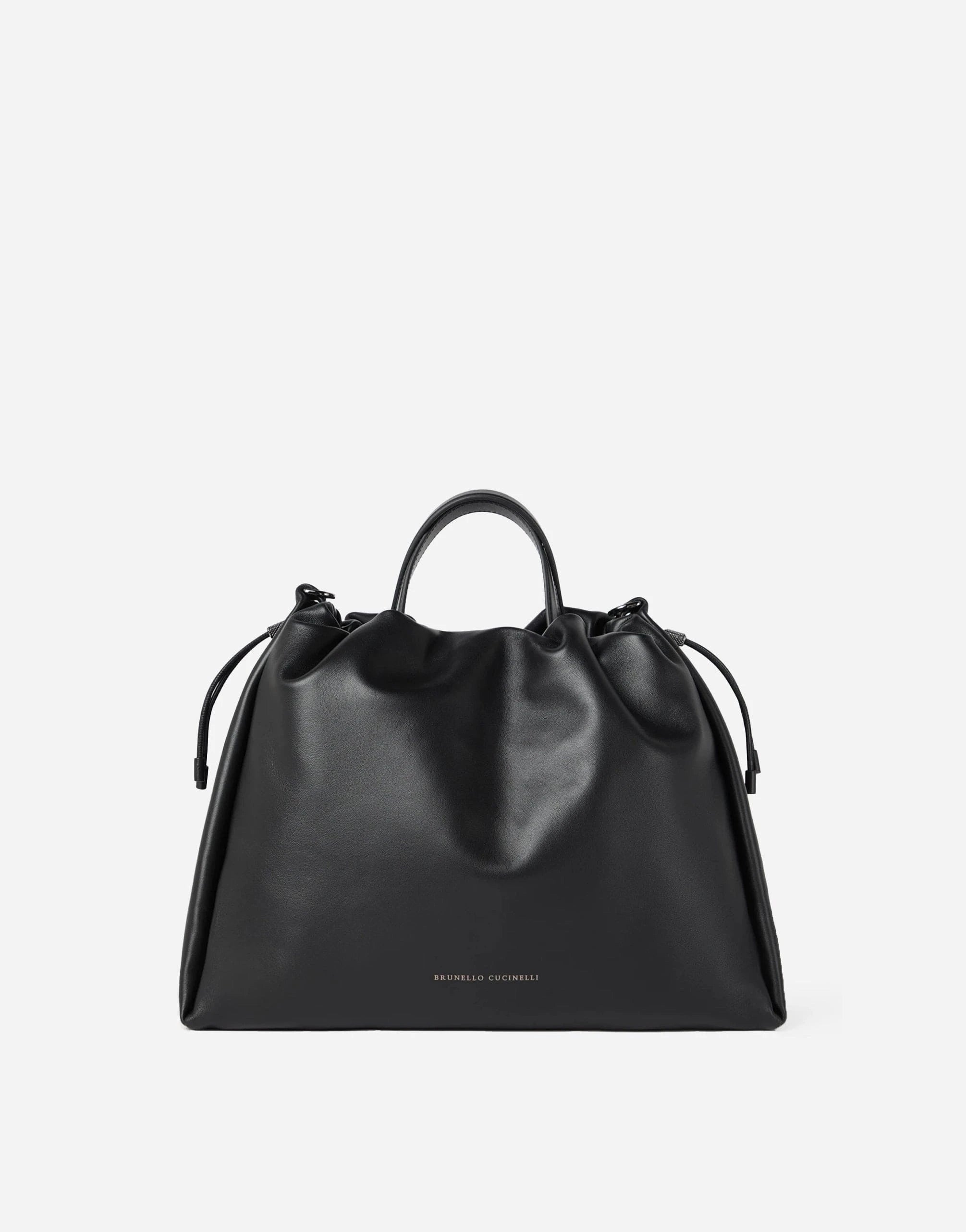 Brunello Cucinelli Mellow Large Leather Shopper Bag