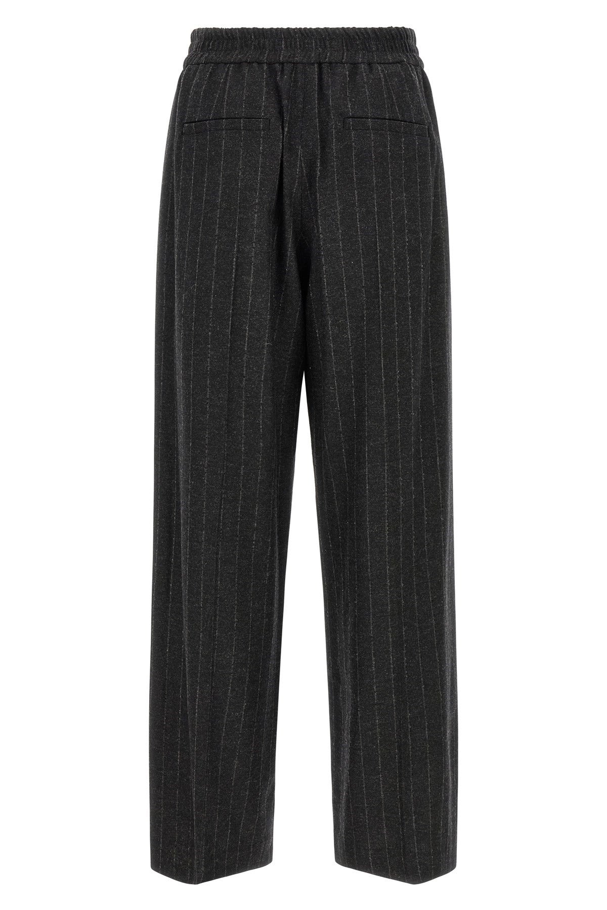 بنطال Brunello Cucinelli مخطط بخطوط رفيعة ومزين بترتر صغير
