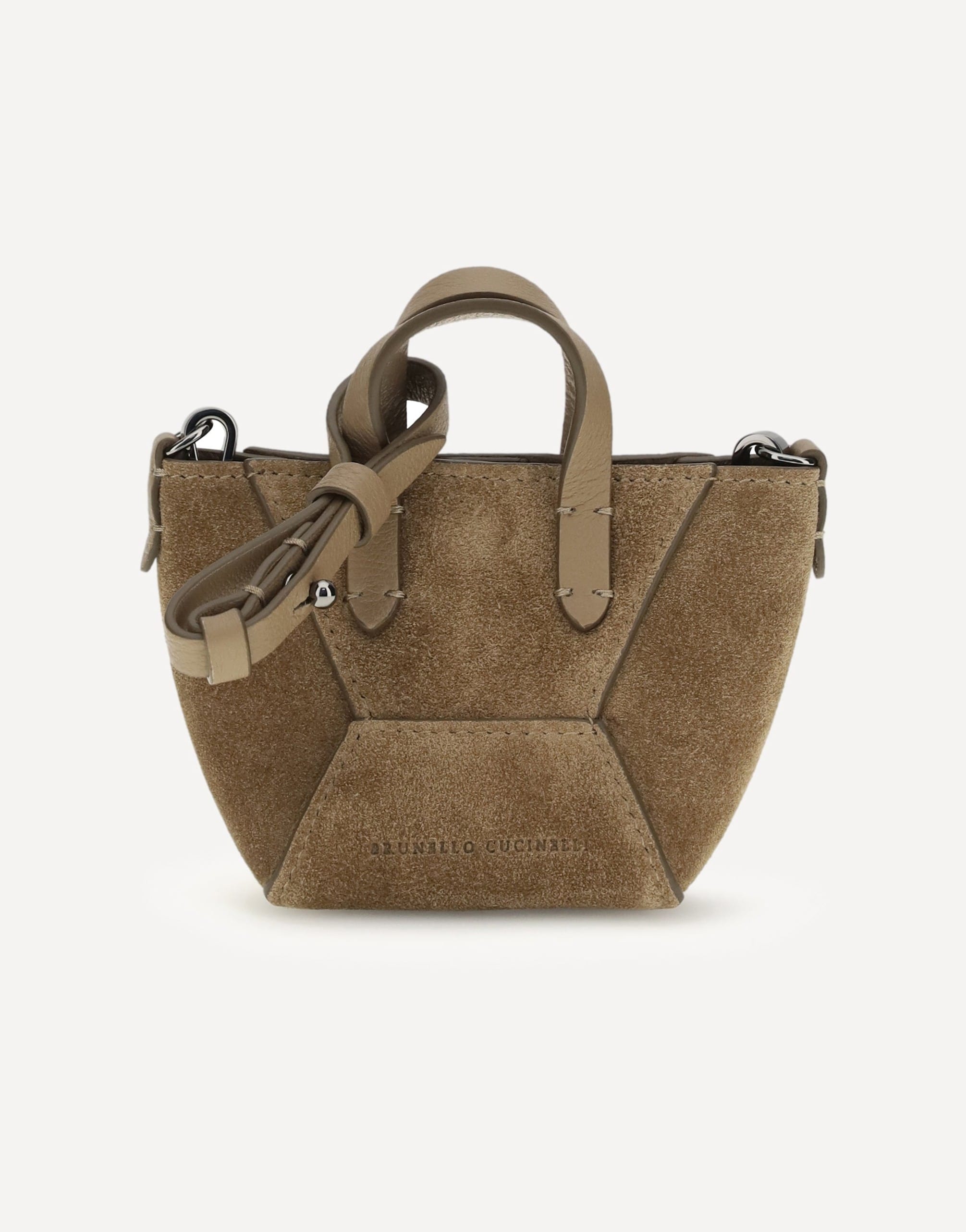 Brunello Cucinelli Micro Suede Shoulder Bag Precious Chain