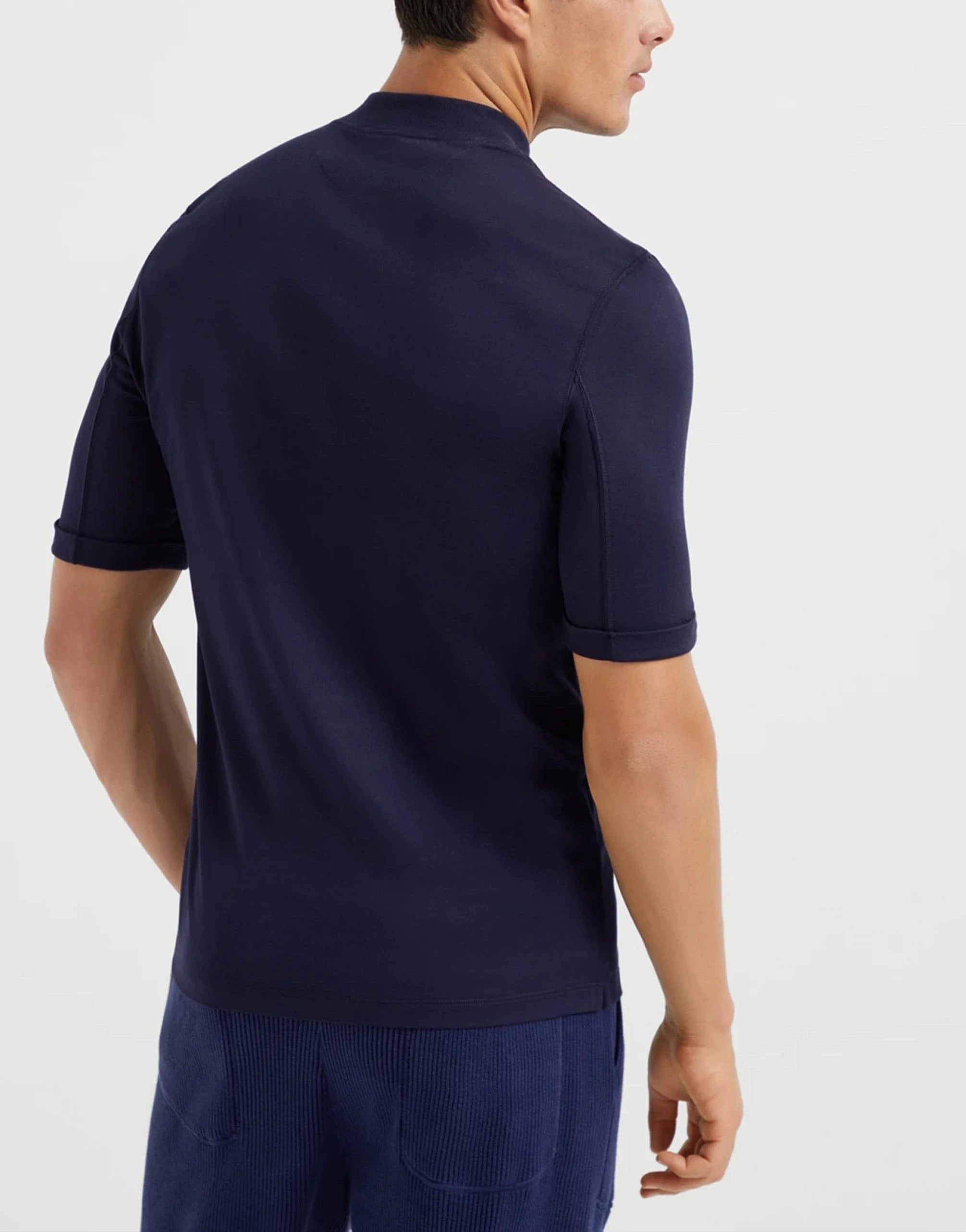 Brunello Cucinelli Mock-Neck Cotton T-Shirt