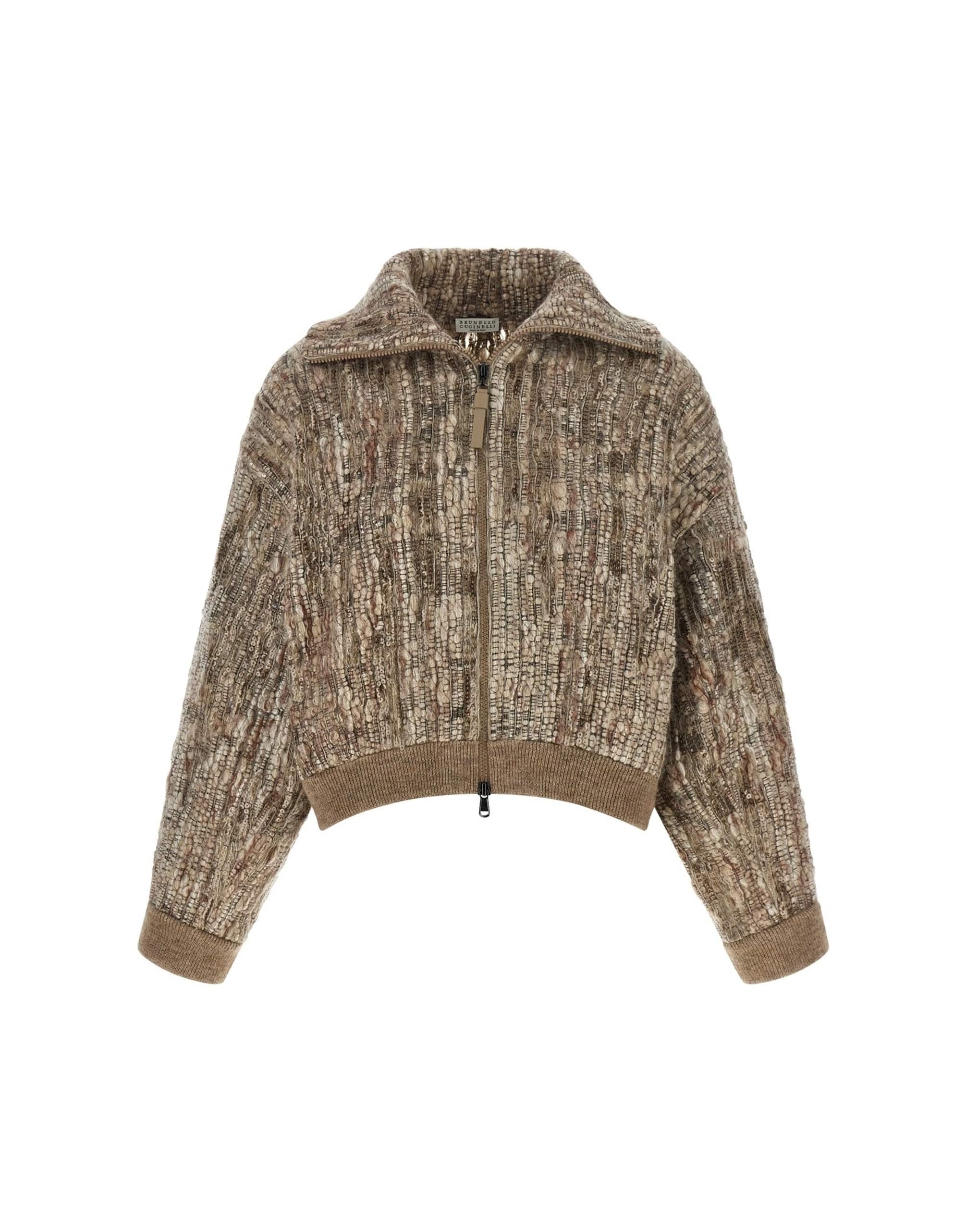 Brunello Cucinelli Brunello Cucinelli Mohair Tweed Zip Cardigan