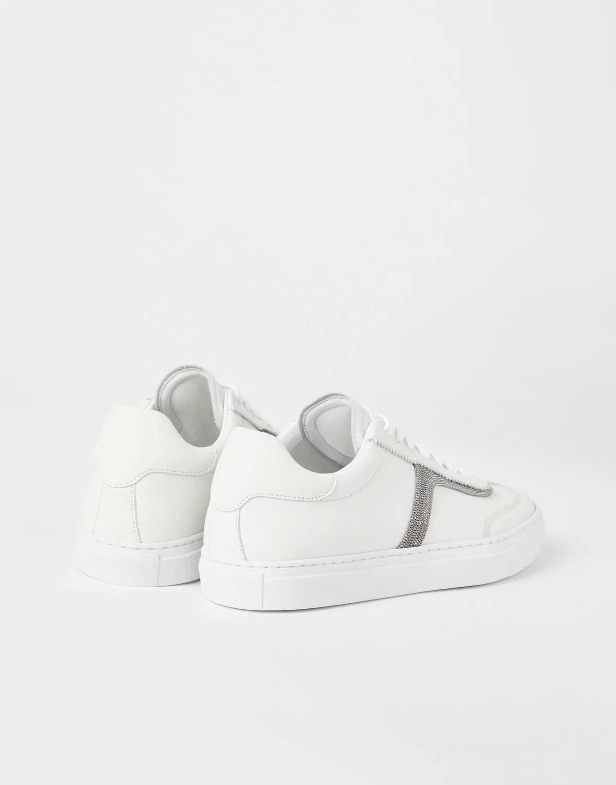 Brunello Cucinelli Monili-Detailed Calfskin Sneakers