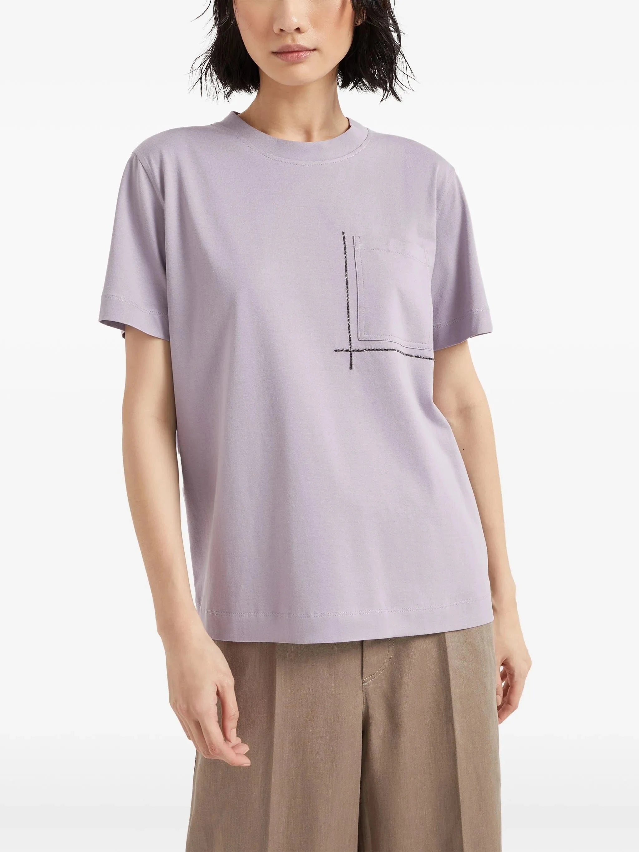 Brunello Cucinelli Monili-Embellished Cotton T-Shirt