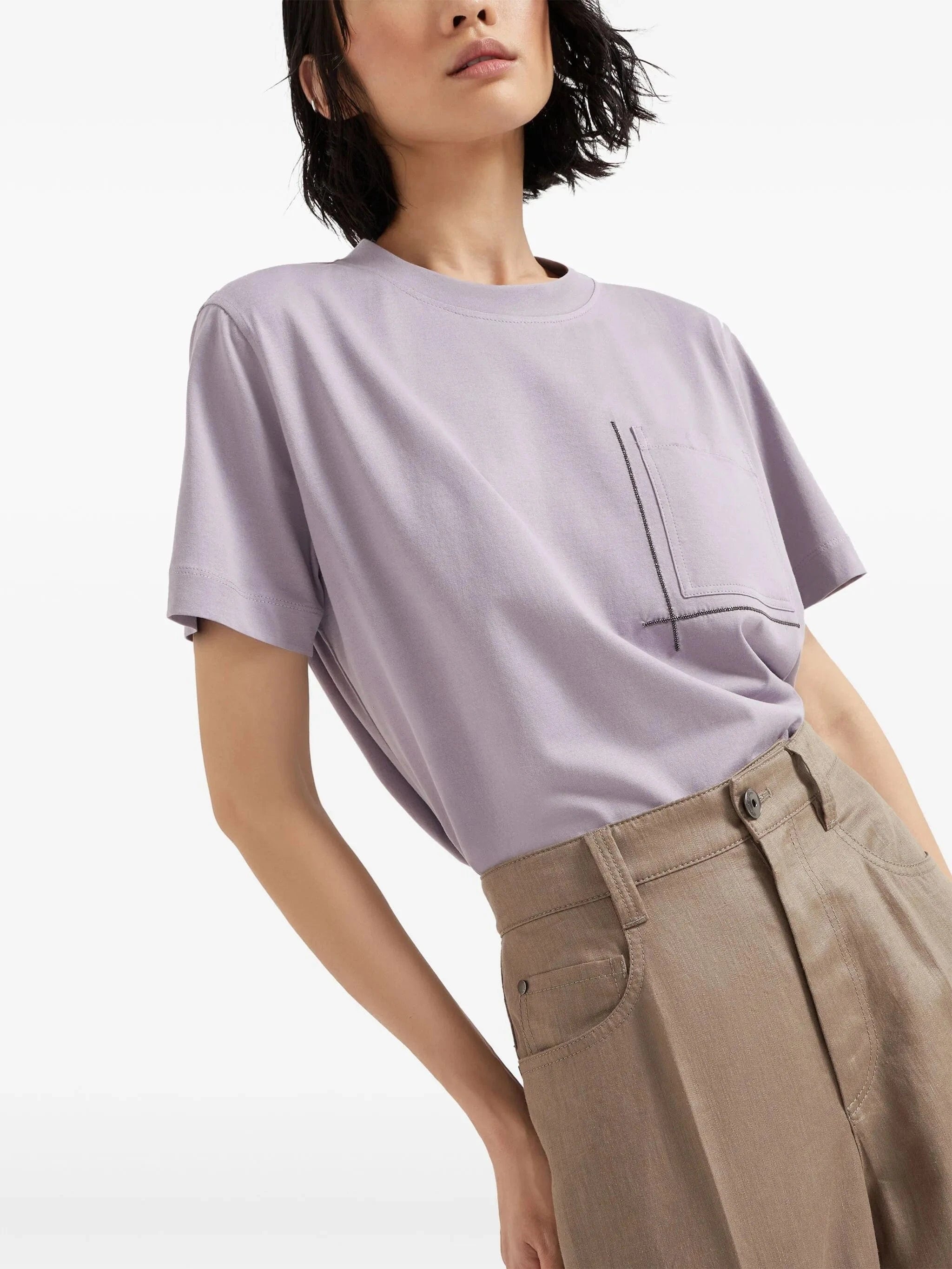 Brunello Cucinelli Monili-Embellished Cotton T-Shirt