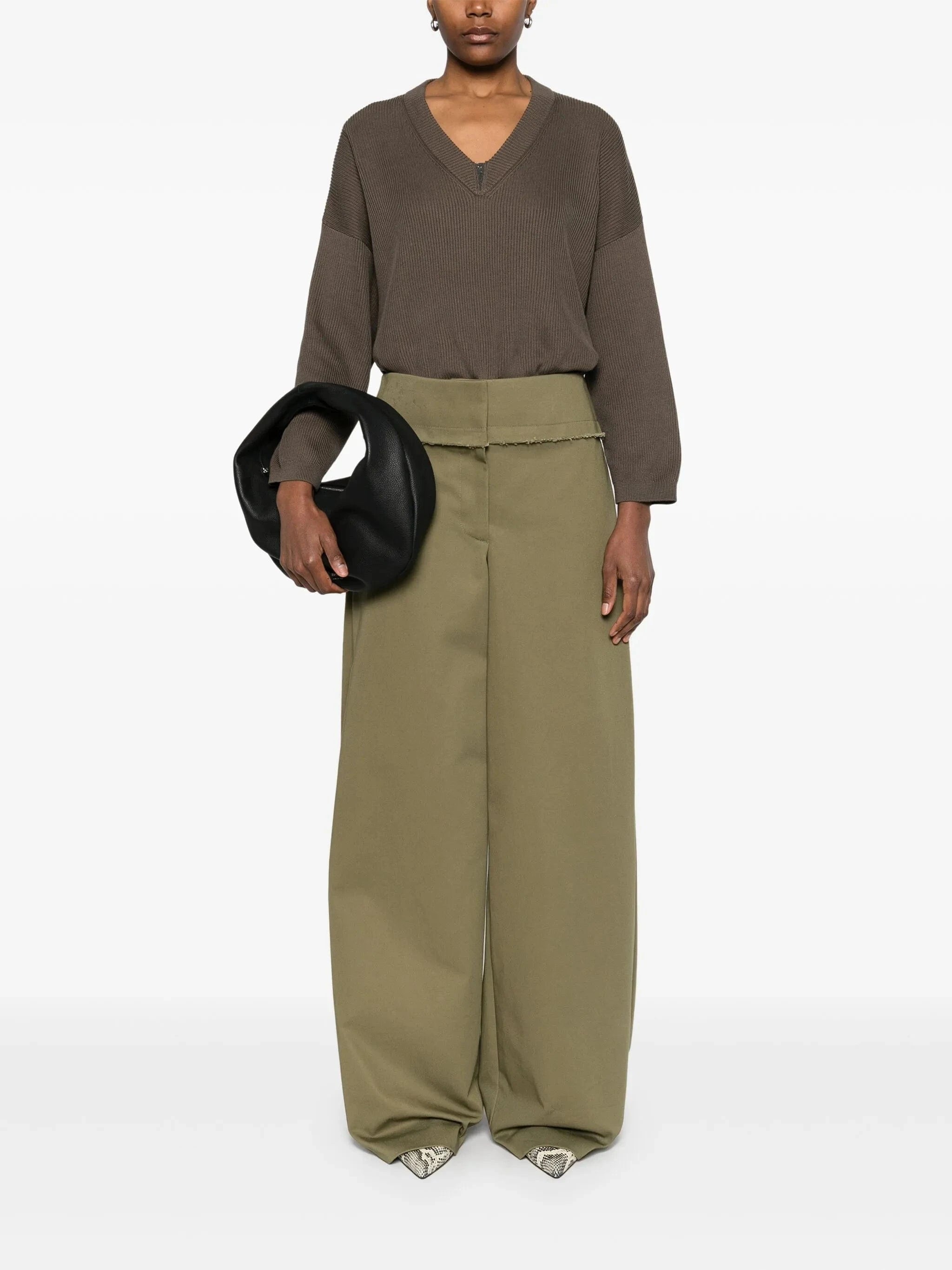 Brunello Cucinelli Monili-Embellished Ribbed Sweater