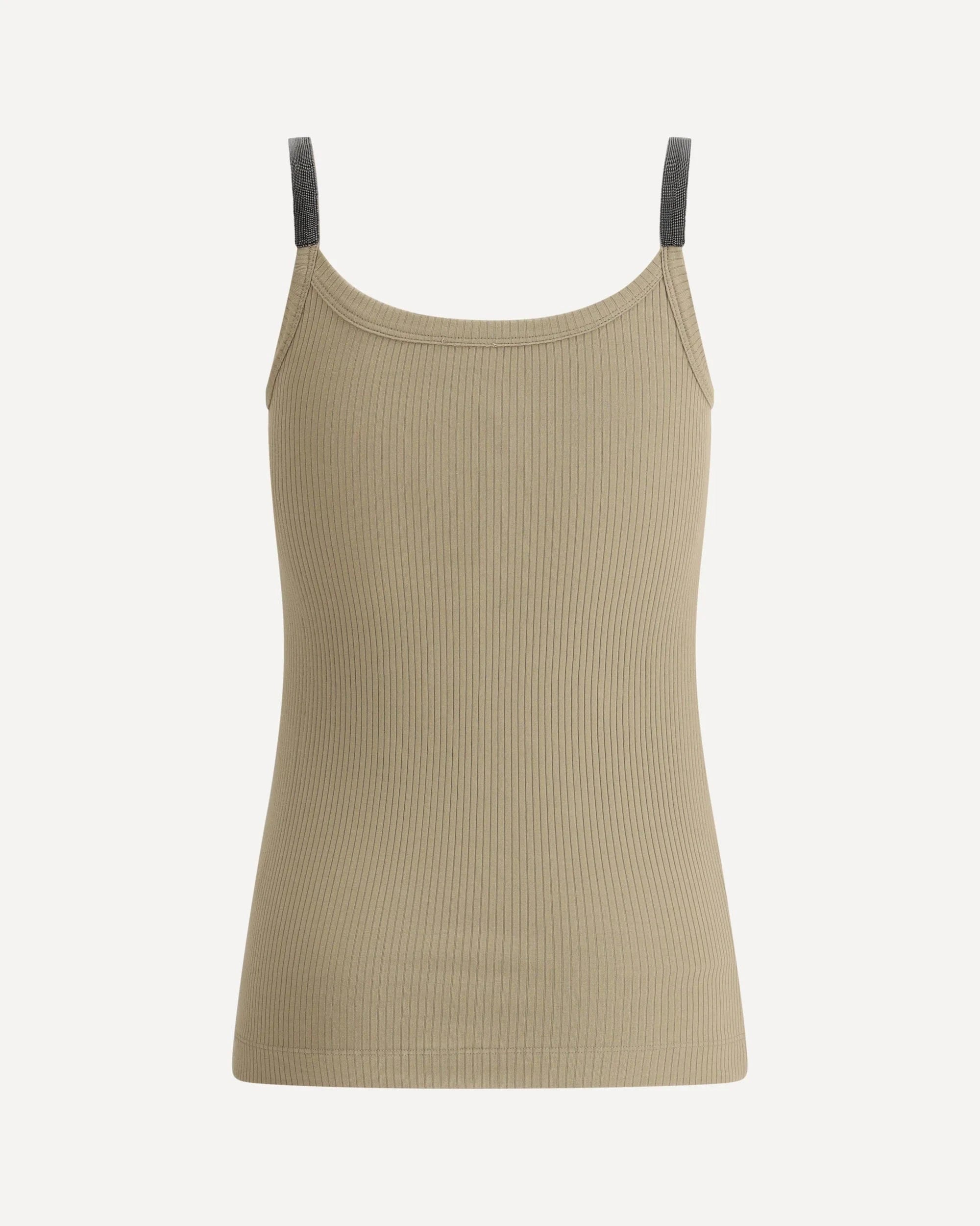 Brunello Cucinelli Monili-Embellished Ribbed Tank Top