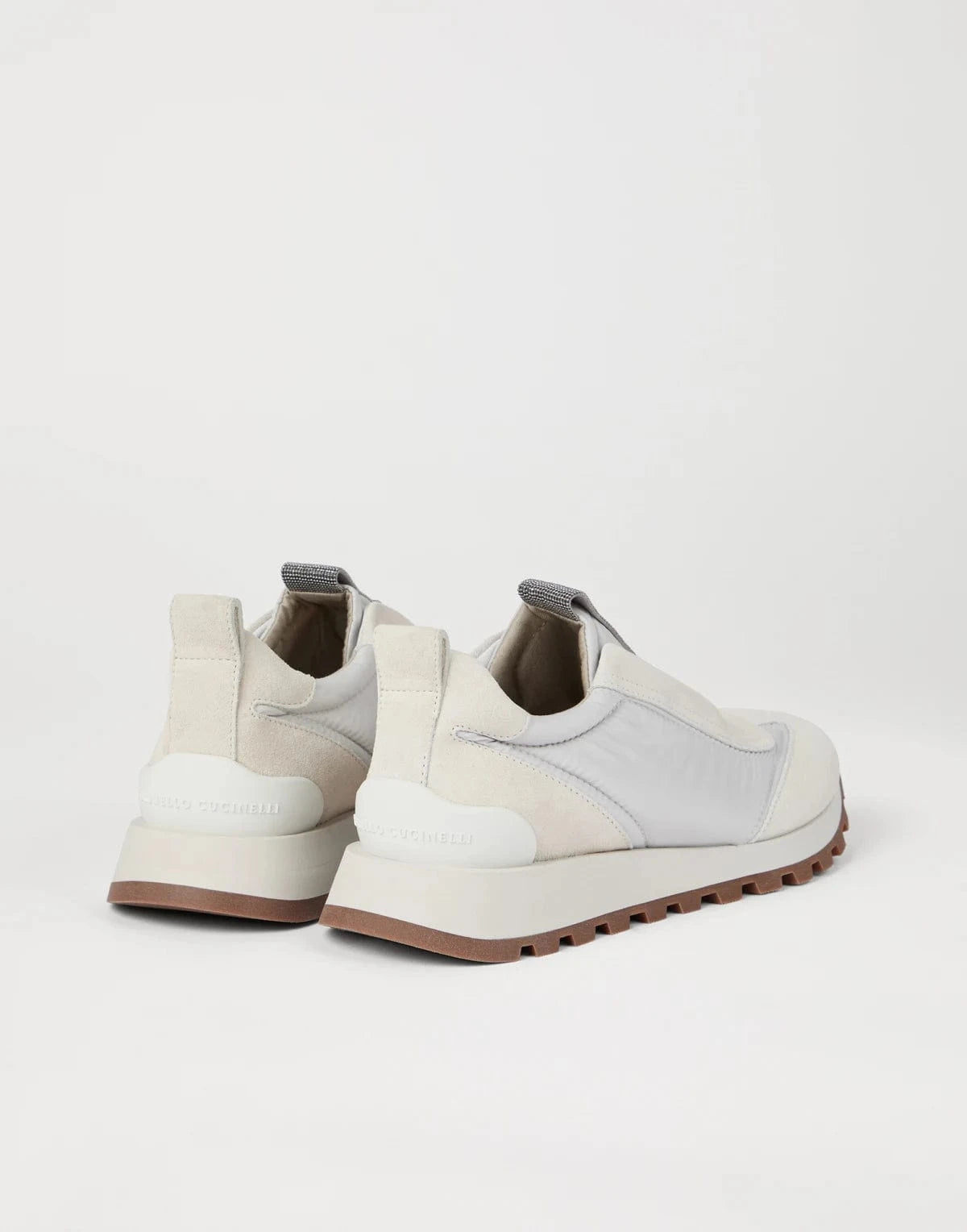 Brunello Cucinelli Monili-Embellished Techno Suede Sneakers