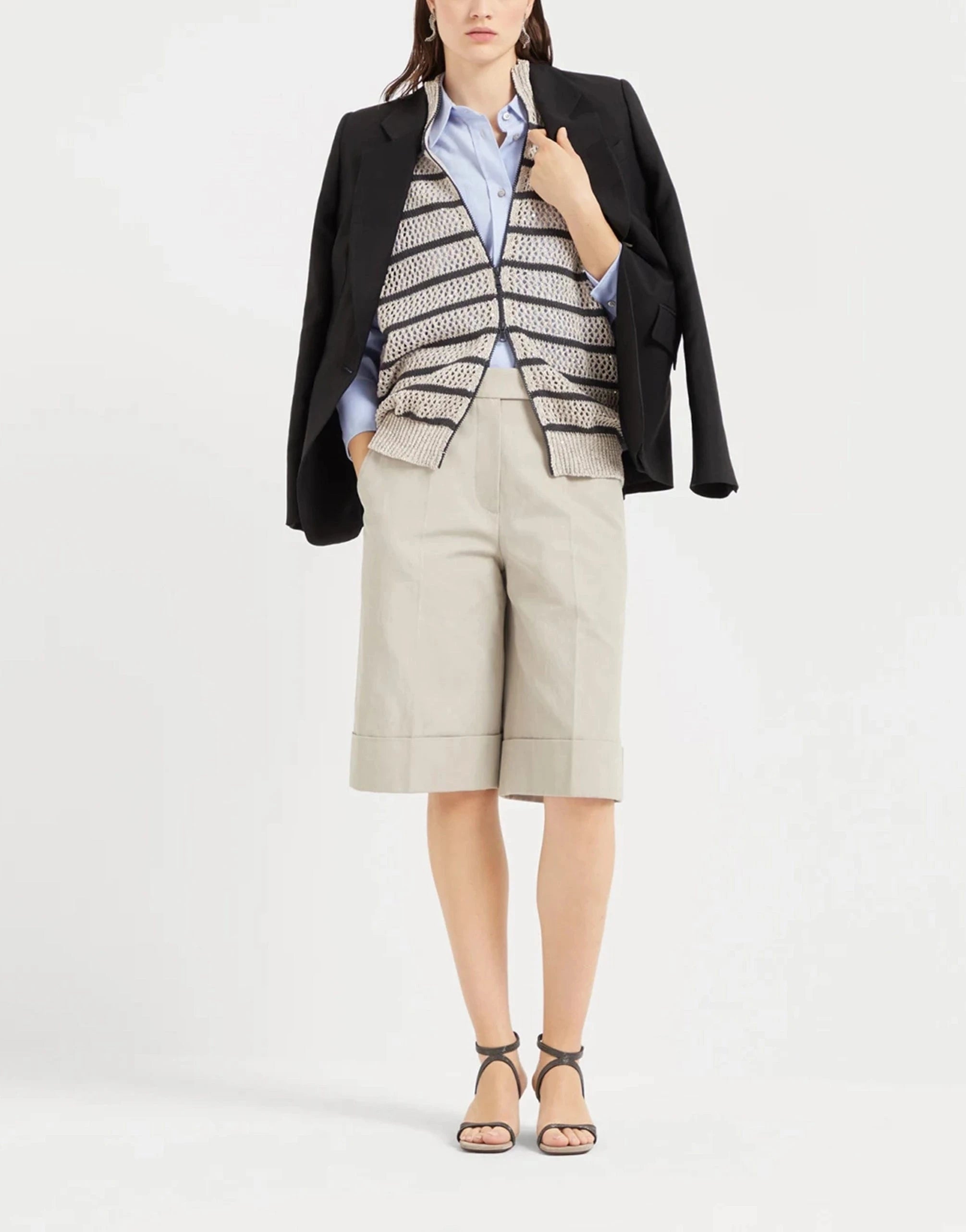 Brunello Cucinelli Monili-Embellished Twill Blazer