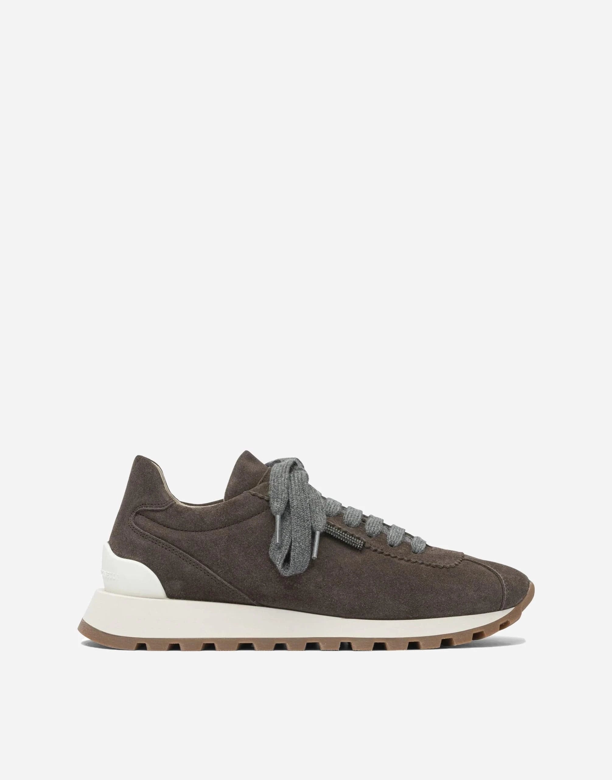 Brunello Cucinelli Monili-Tab Suede Sneakers