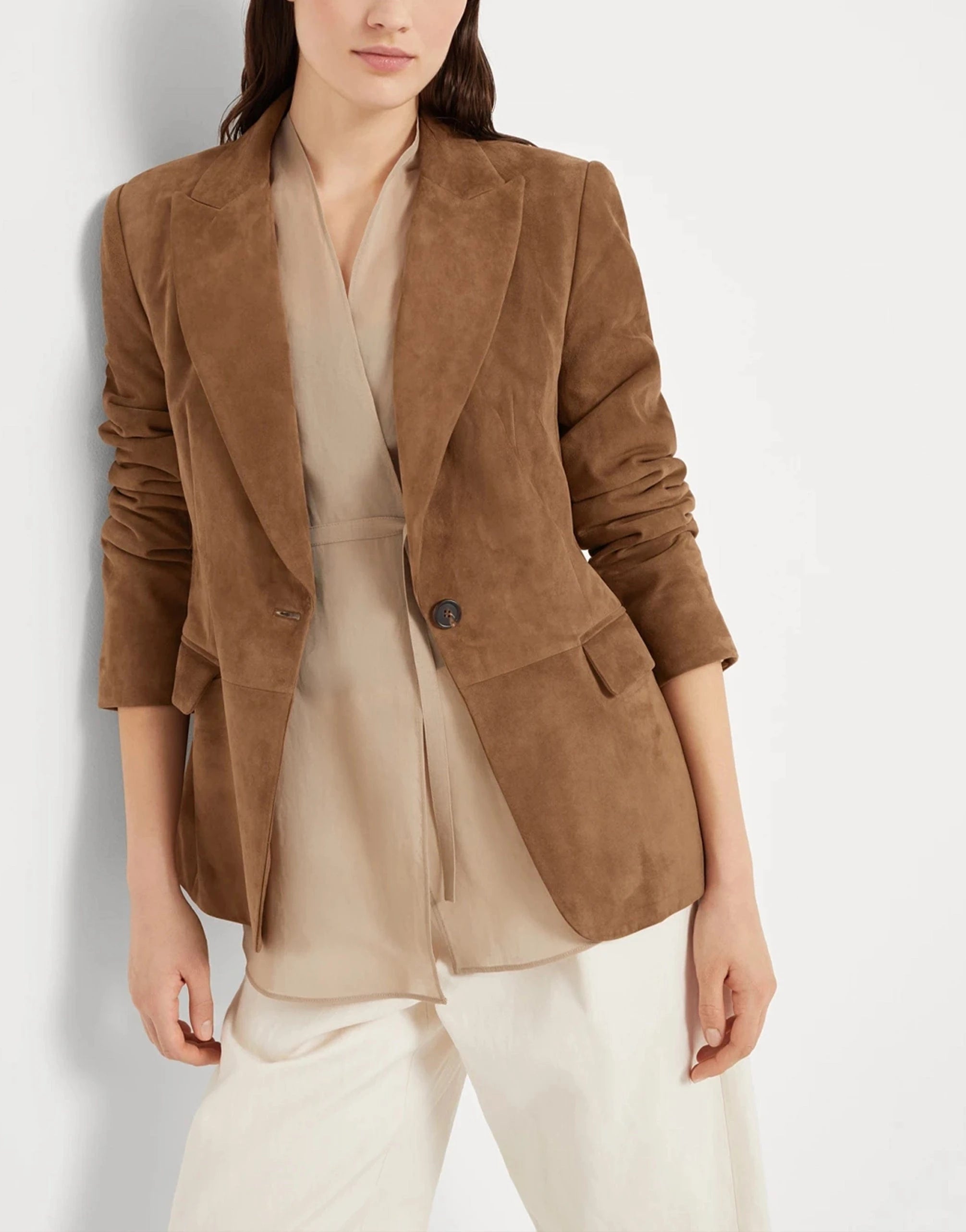Brunello Cucinelli Monili-Trim Suede Blazer