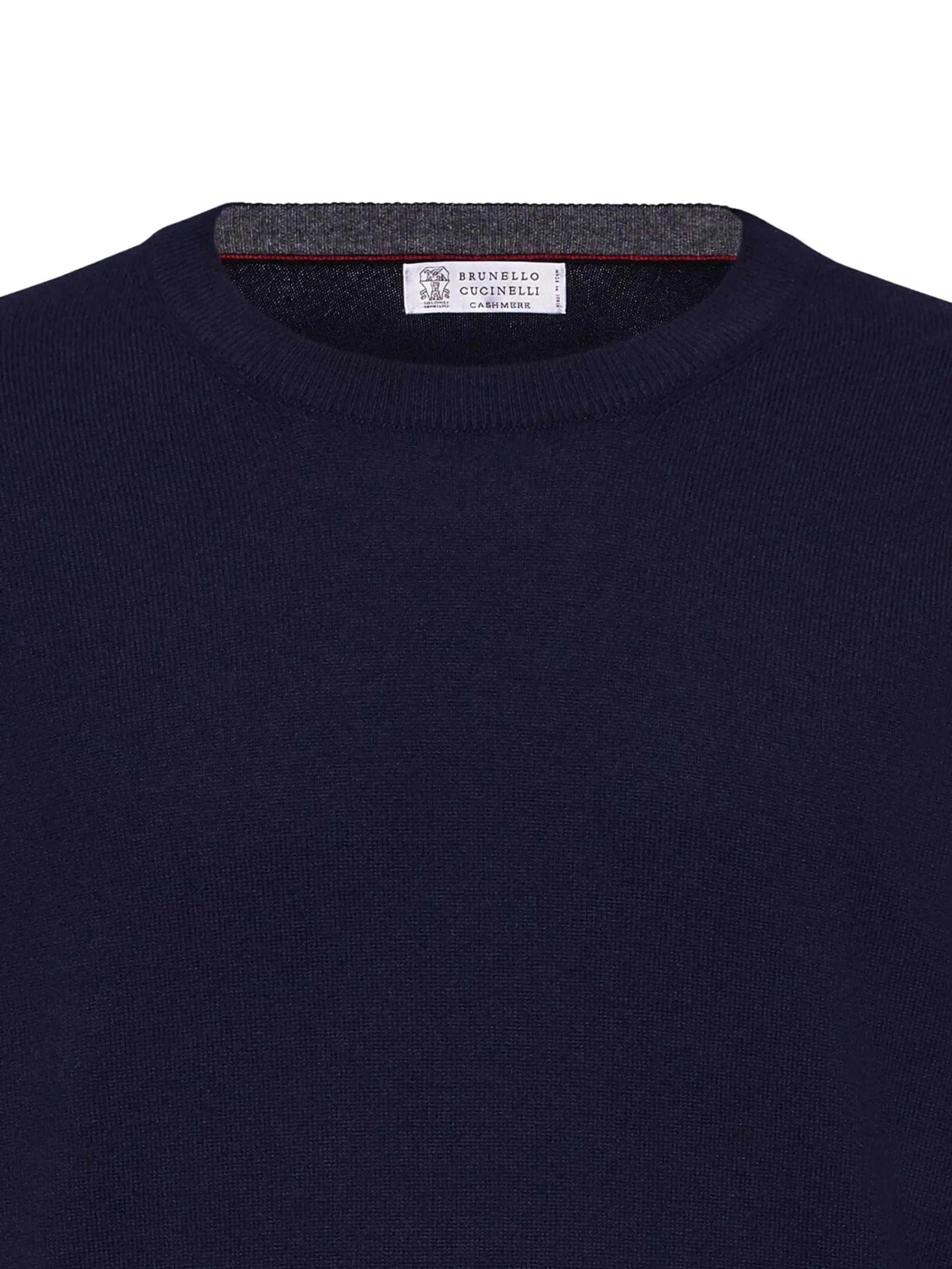 Brunello Cucinelli Navy Blue Cashmere Sweater