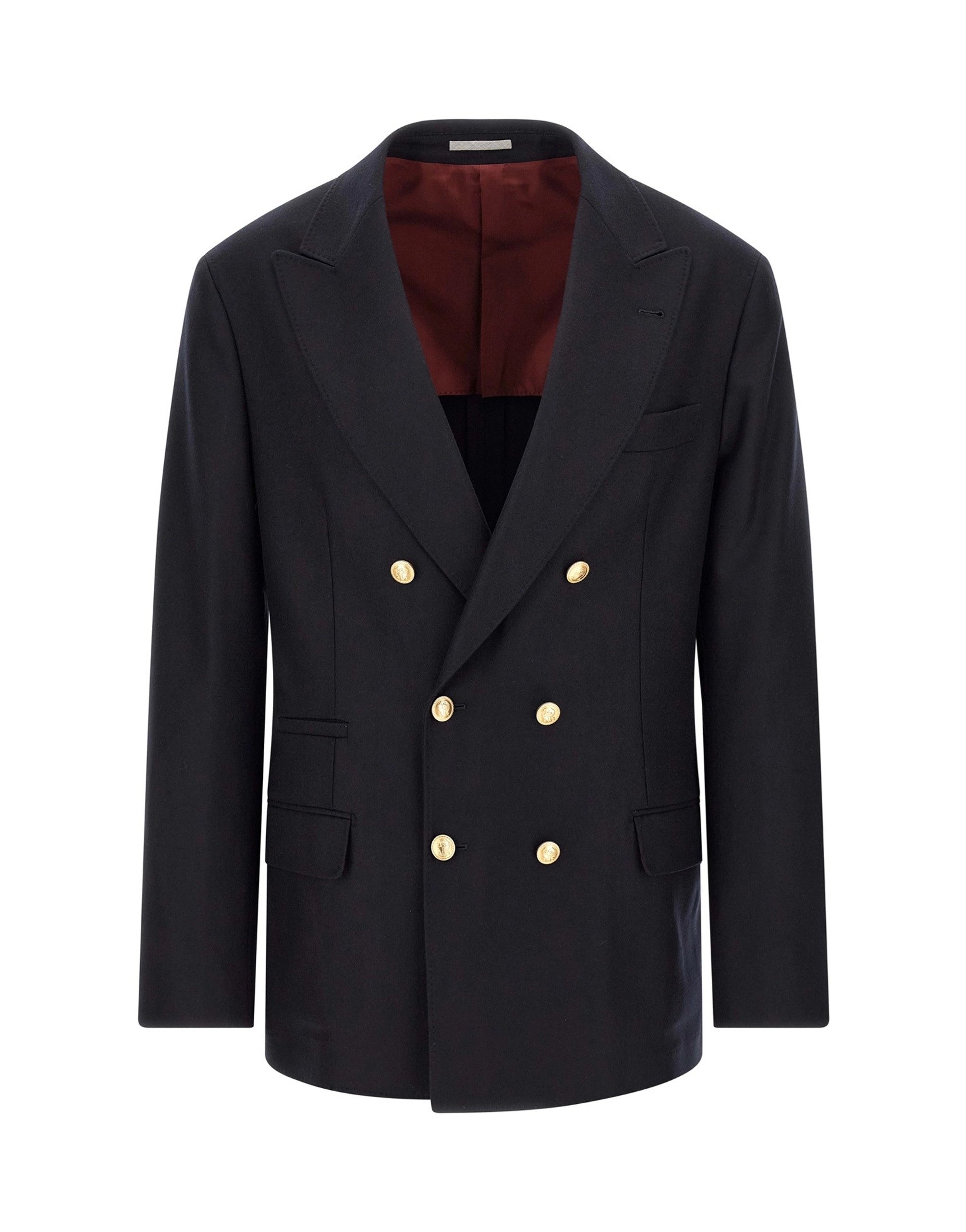 Brunello Cucinelli Navy Double-Breasted Blazer
