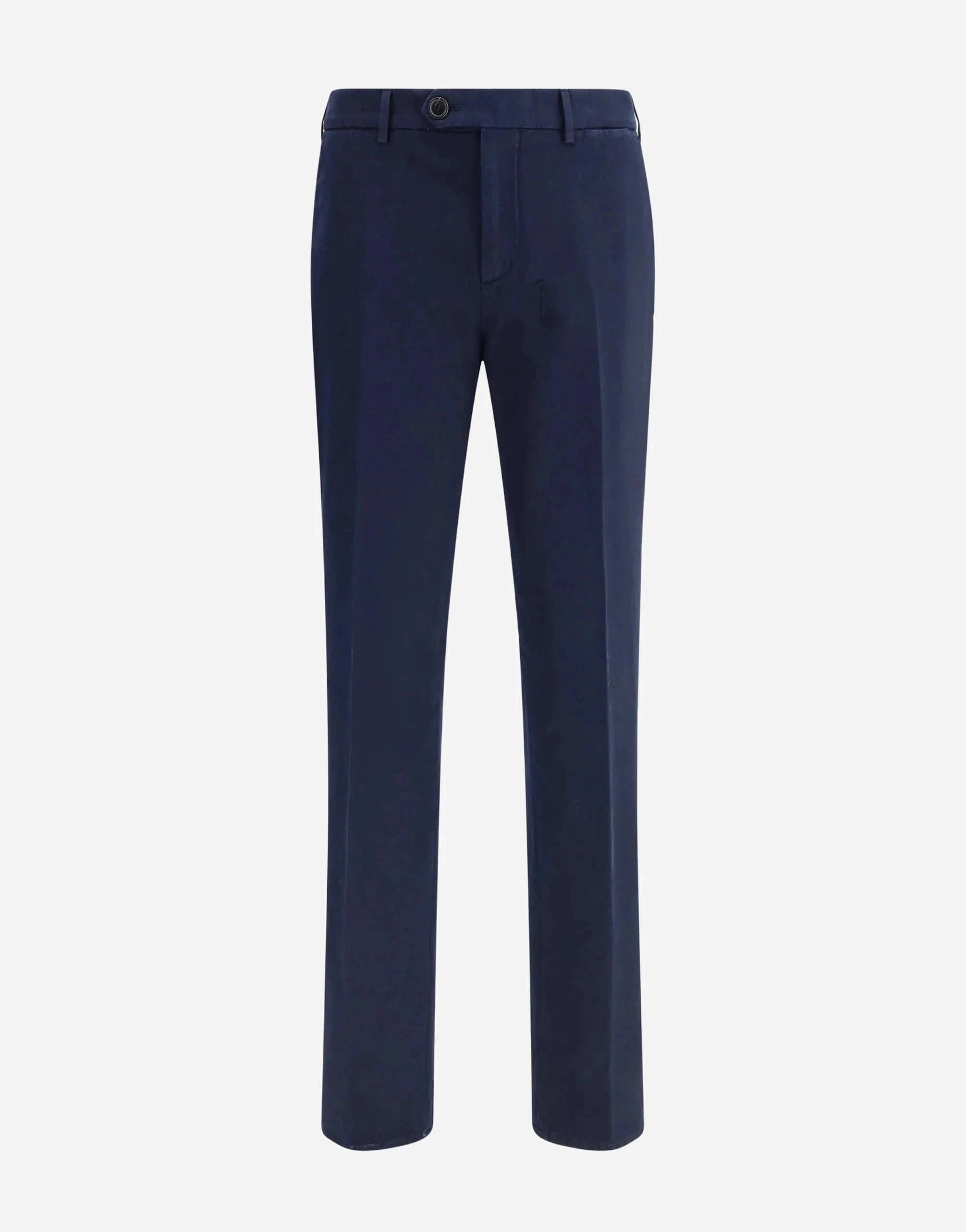 Brunello Cucinelli Navy Garment-Dyed Gabardine Trousers