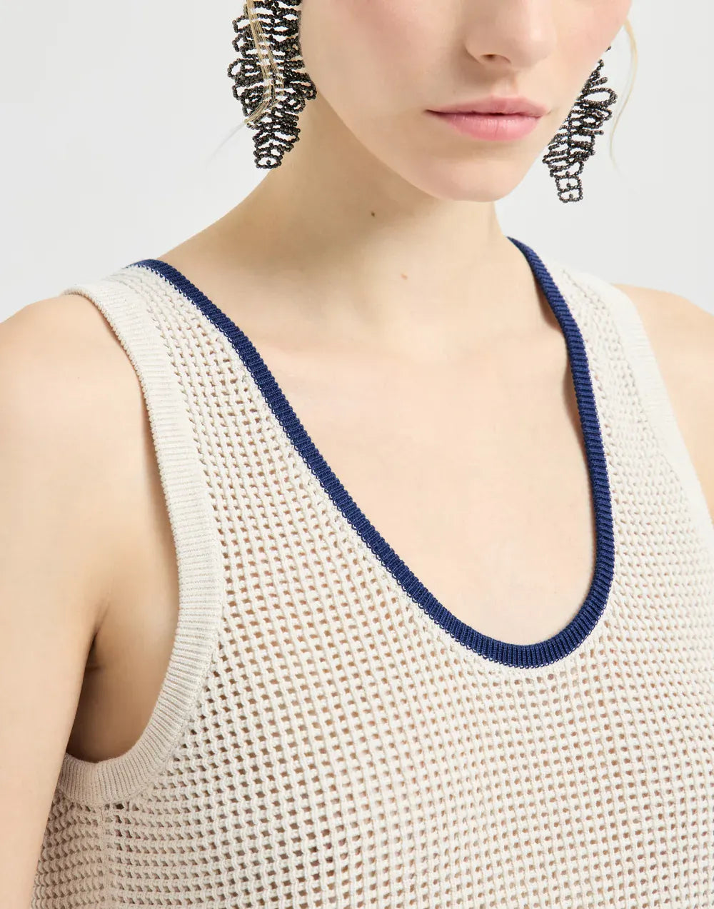 Brunello Cucinelli Net Knit Cotton Top