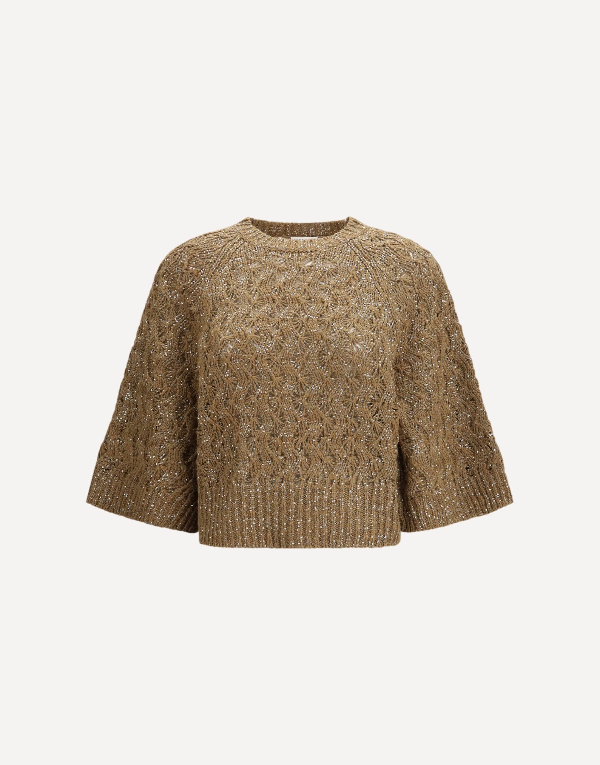 Brunello Cucinelli Open-Knit Construction Crewneck Sweater