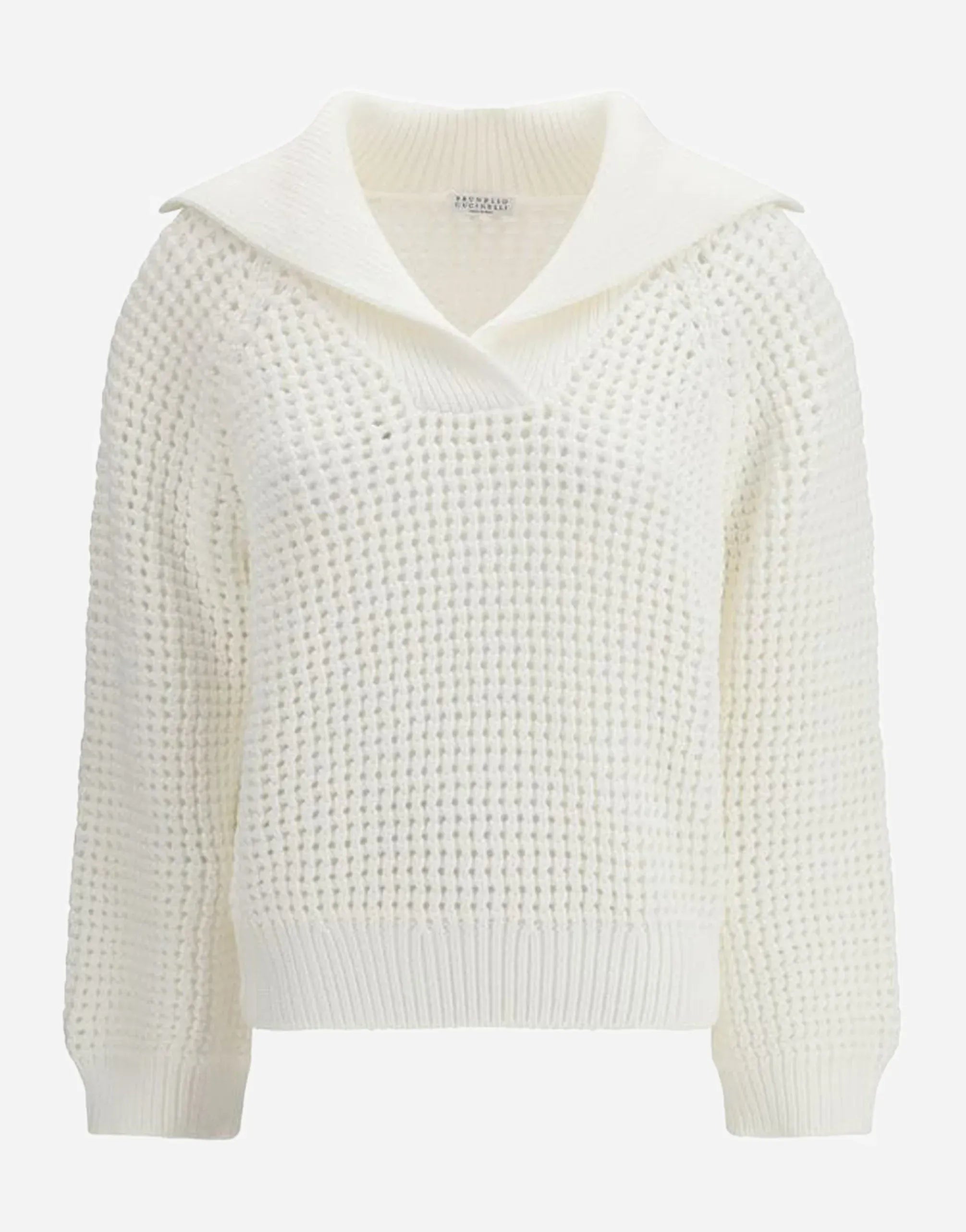 Brunello Cucinelli Open-Knit Cotton-Blend Sweater
