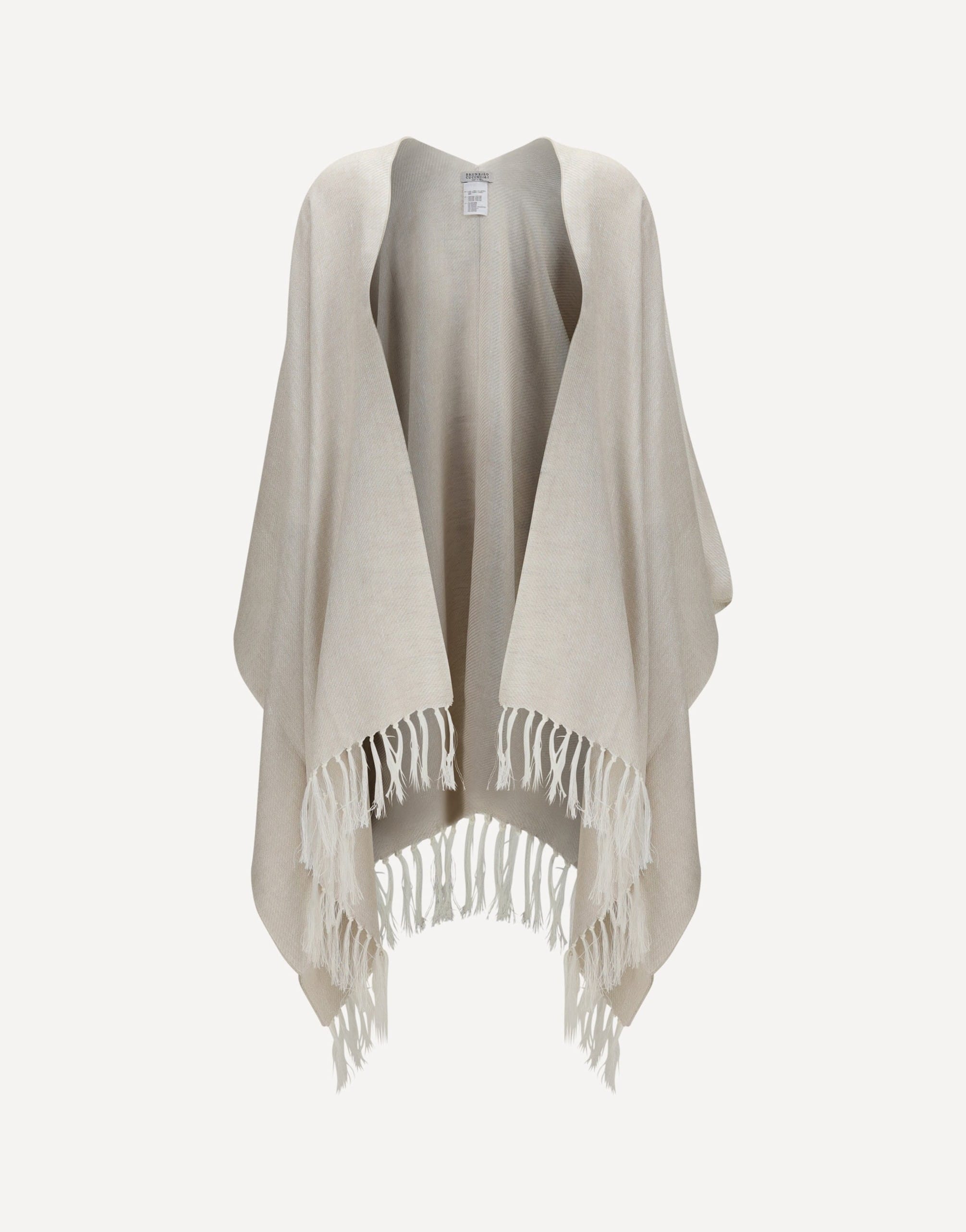 Brunello Cucinelli Open Poncho Linen Metallic Thread