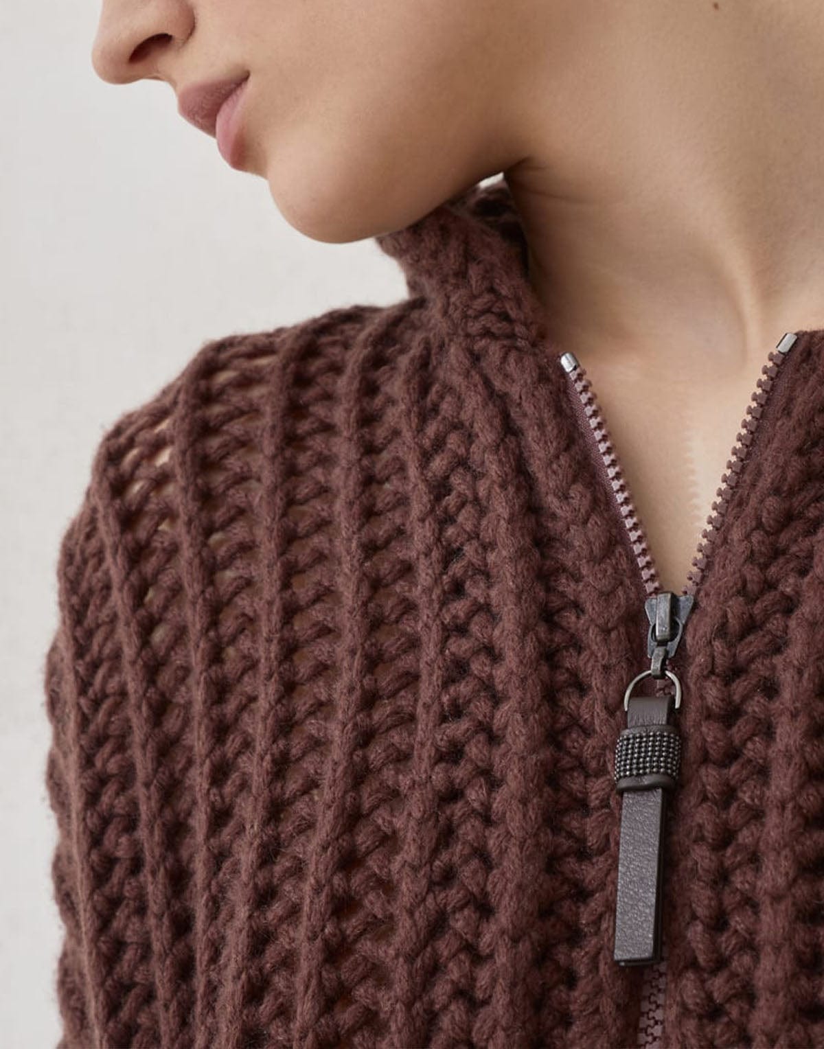 Brunello Cucinelli Openwork Rib Cashmere Hoodie