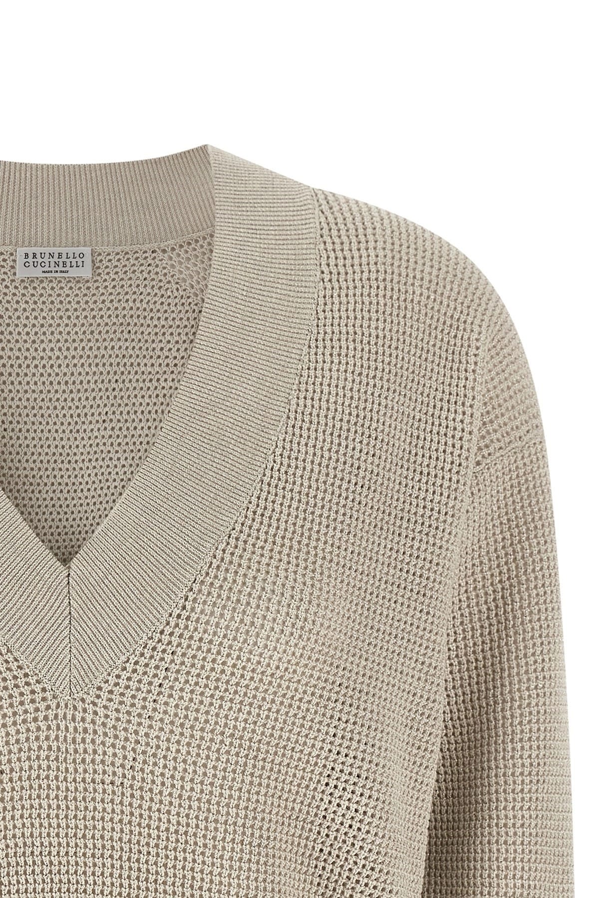Brunello Cucinelli Brunello Cucinelli Openwork V-Neck Sweater