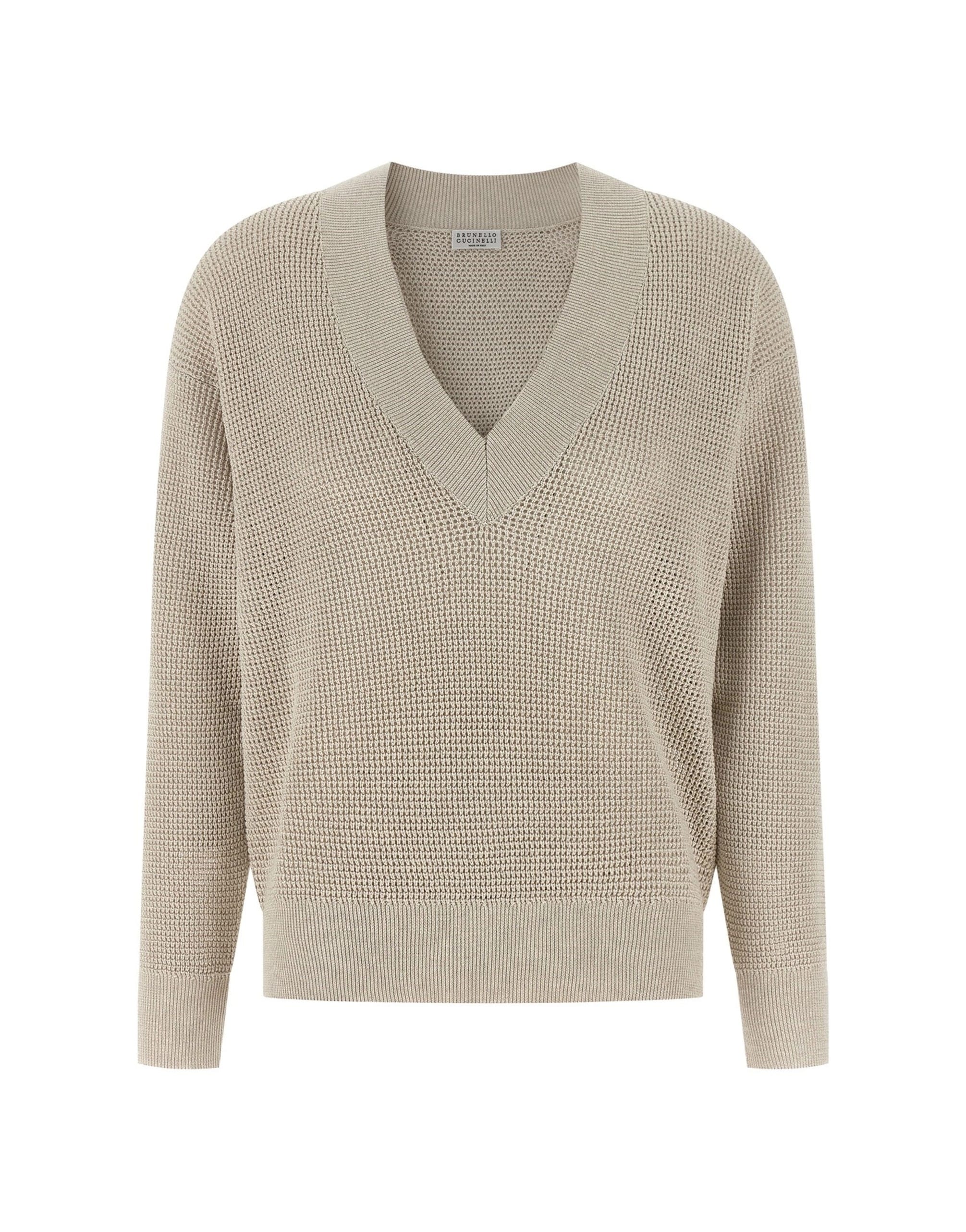 Brunello Cucinelli Brunello Cucinelli Openwork V-Neck Sweater