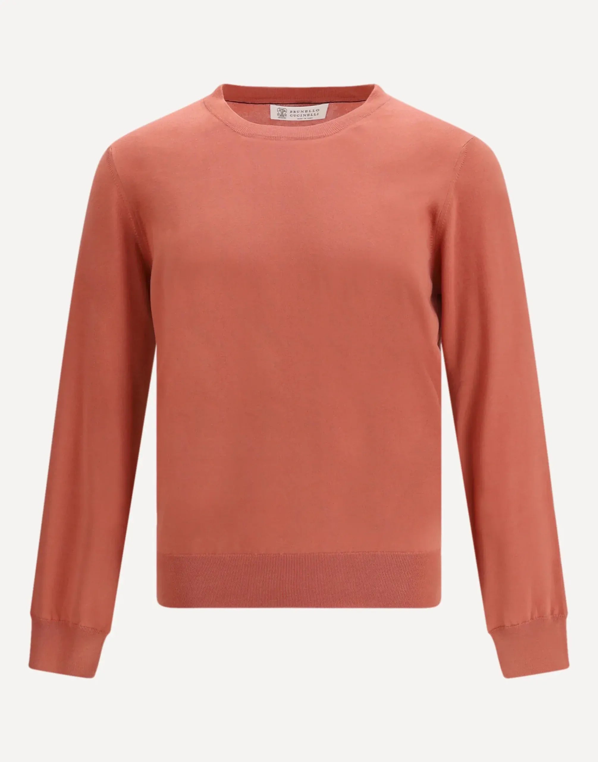 Brunello Cucinelli Orange Cotton Lightweight Sweater